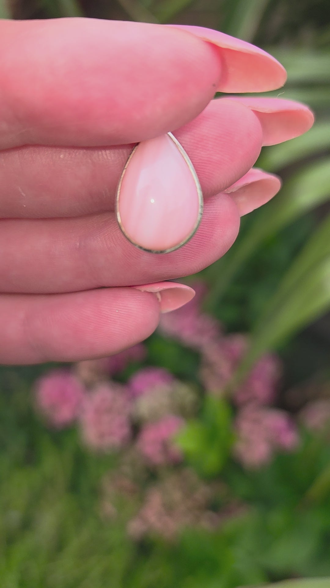 925 zilveren hanger roze opaal