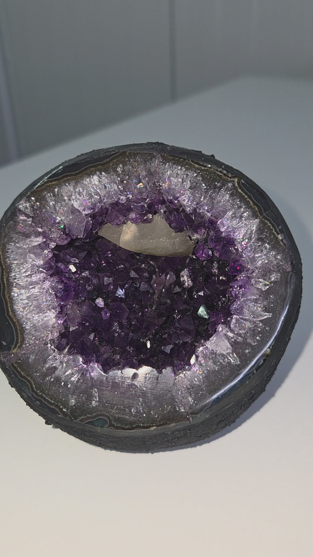 Uruguay Amethist met calciet uniek