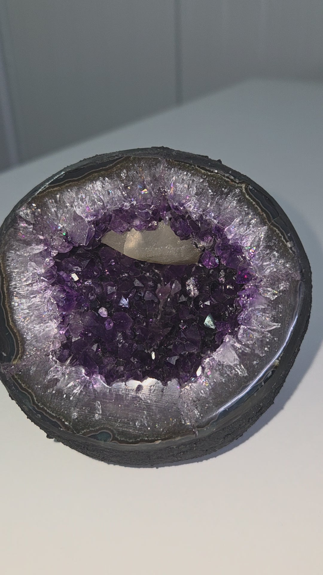 Uruguay Amethist met calciet uniek