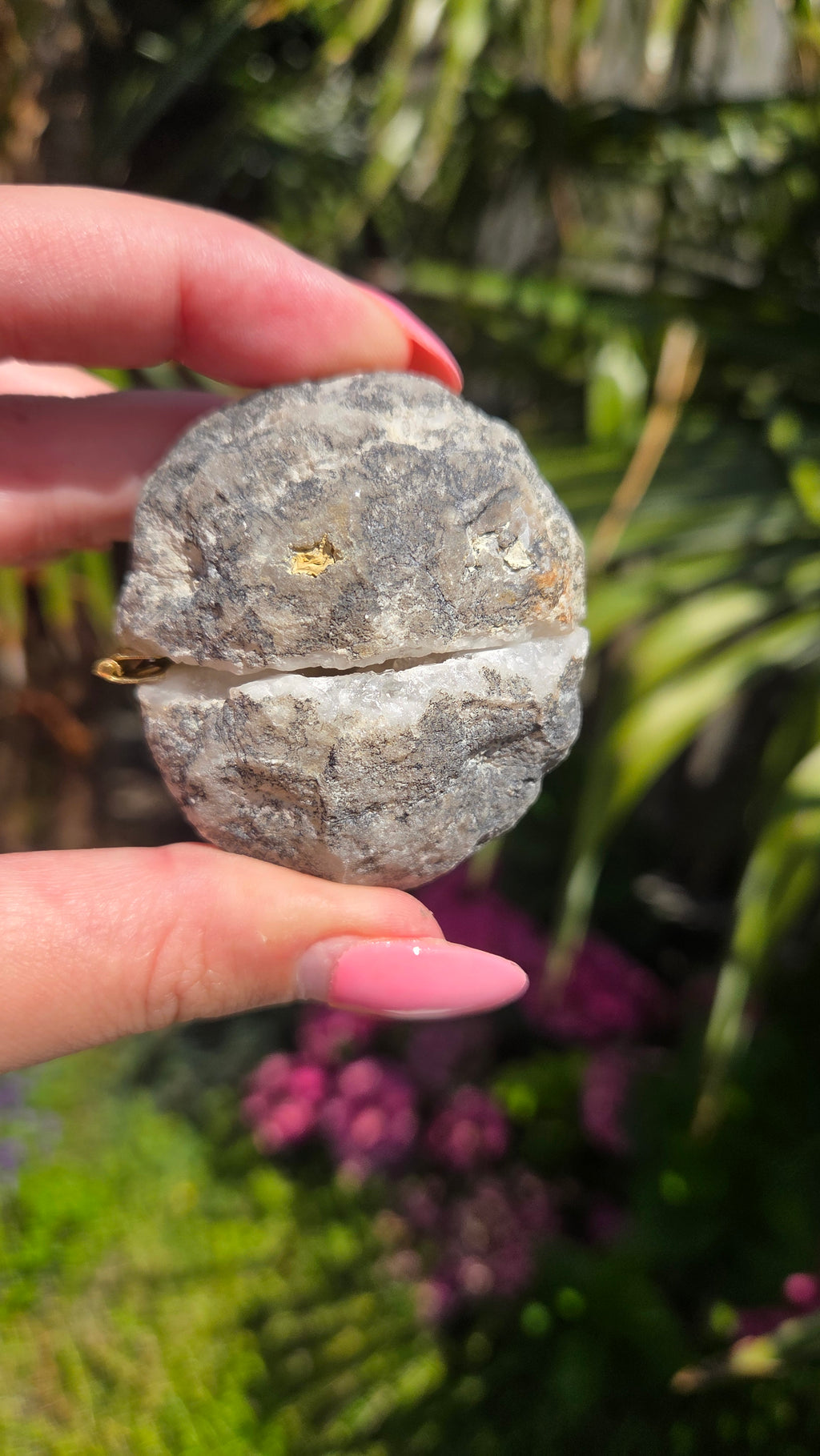 Bergkristal geode doosje