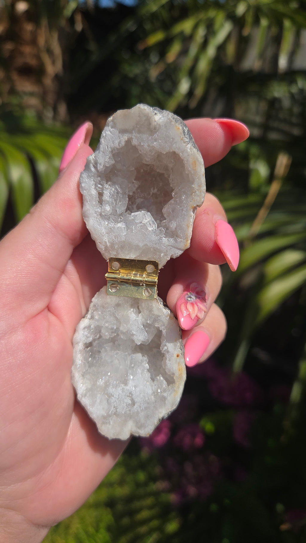 Bergkristal geode doosje