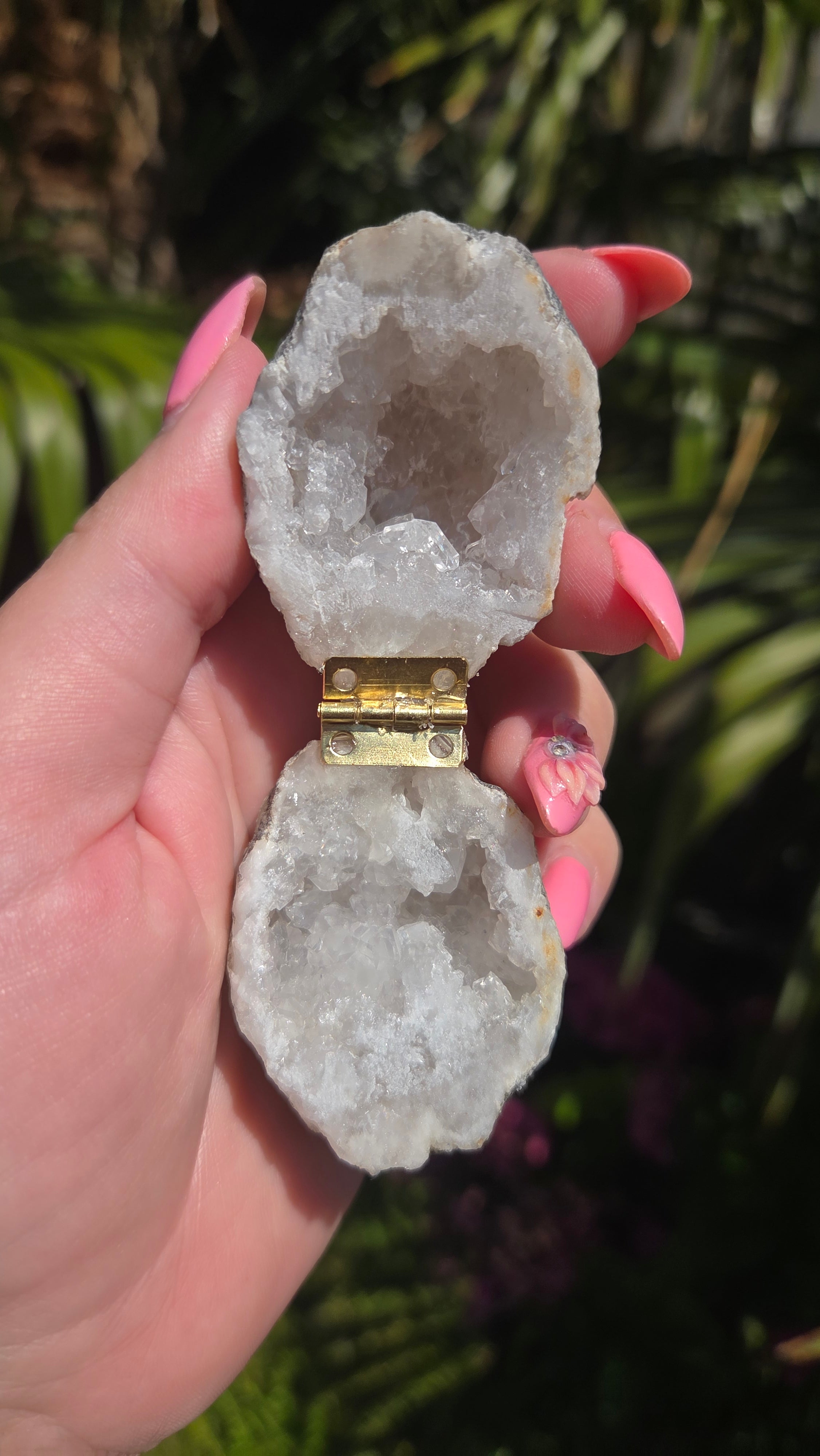 Bergkristal geode doosje