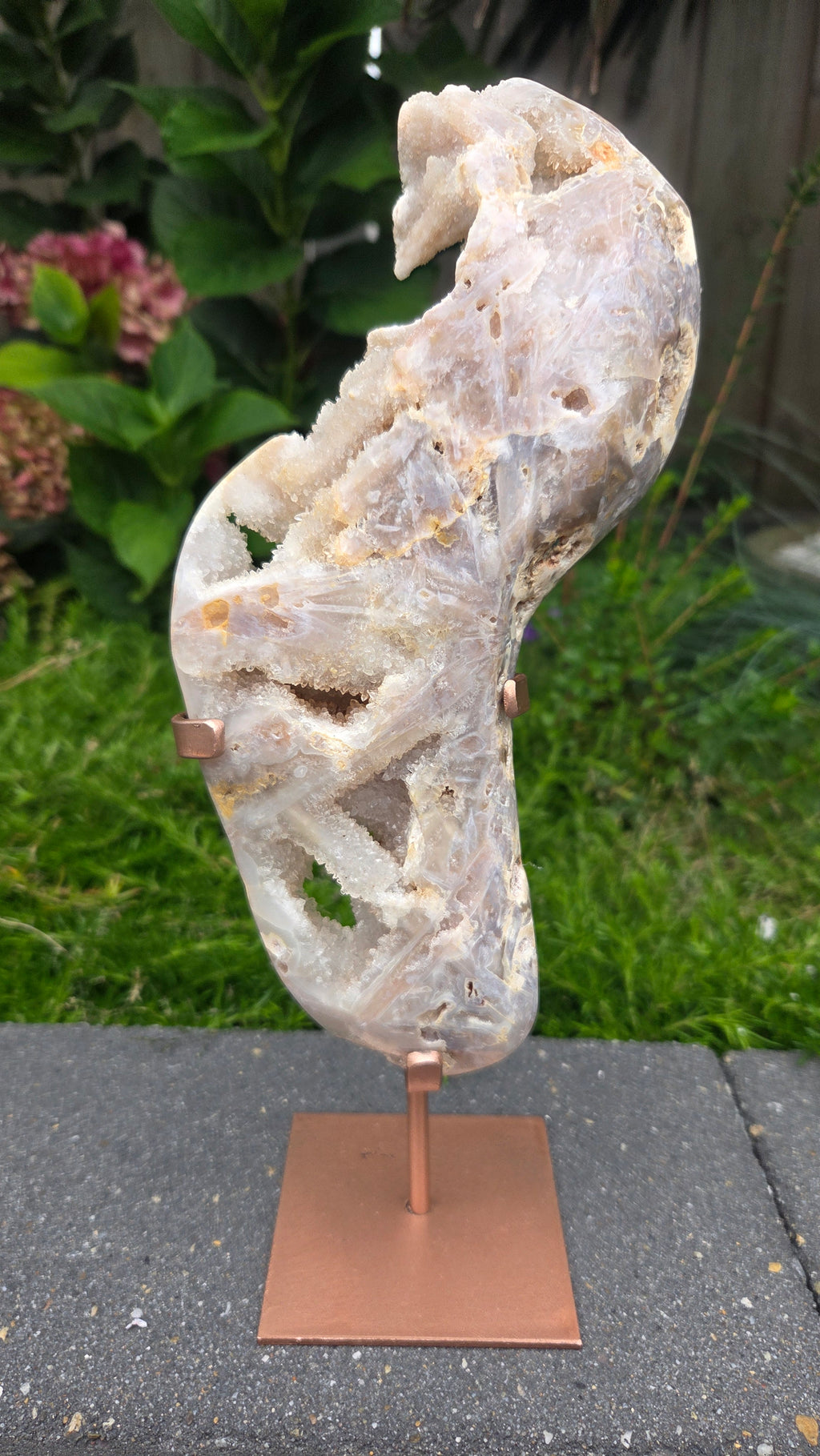 Unieke roze amethist slab