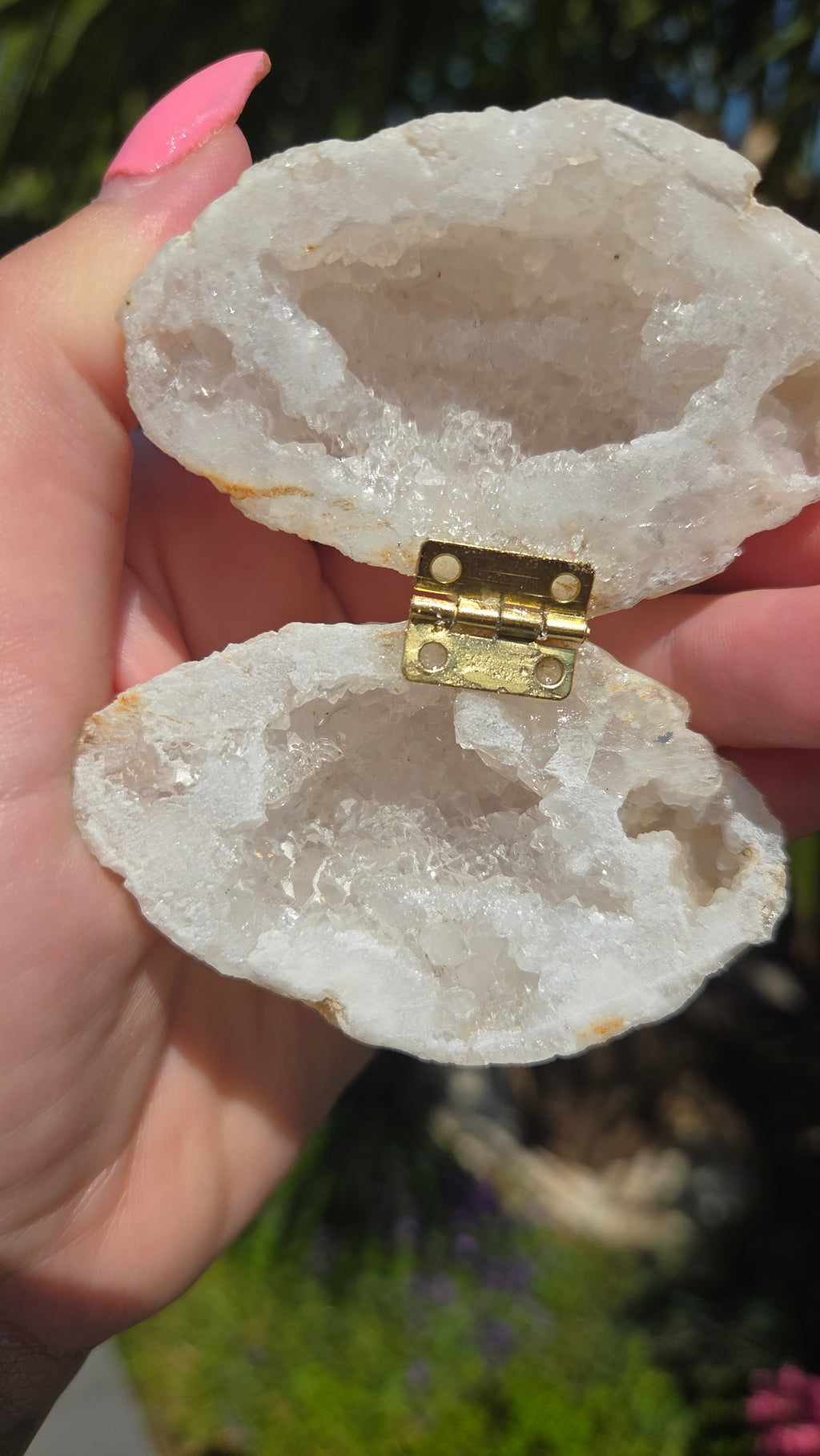 Bergkristal geode doosje