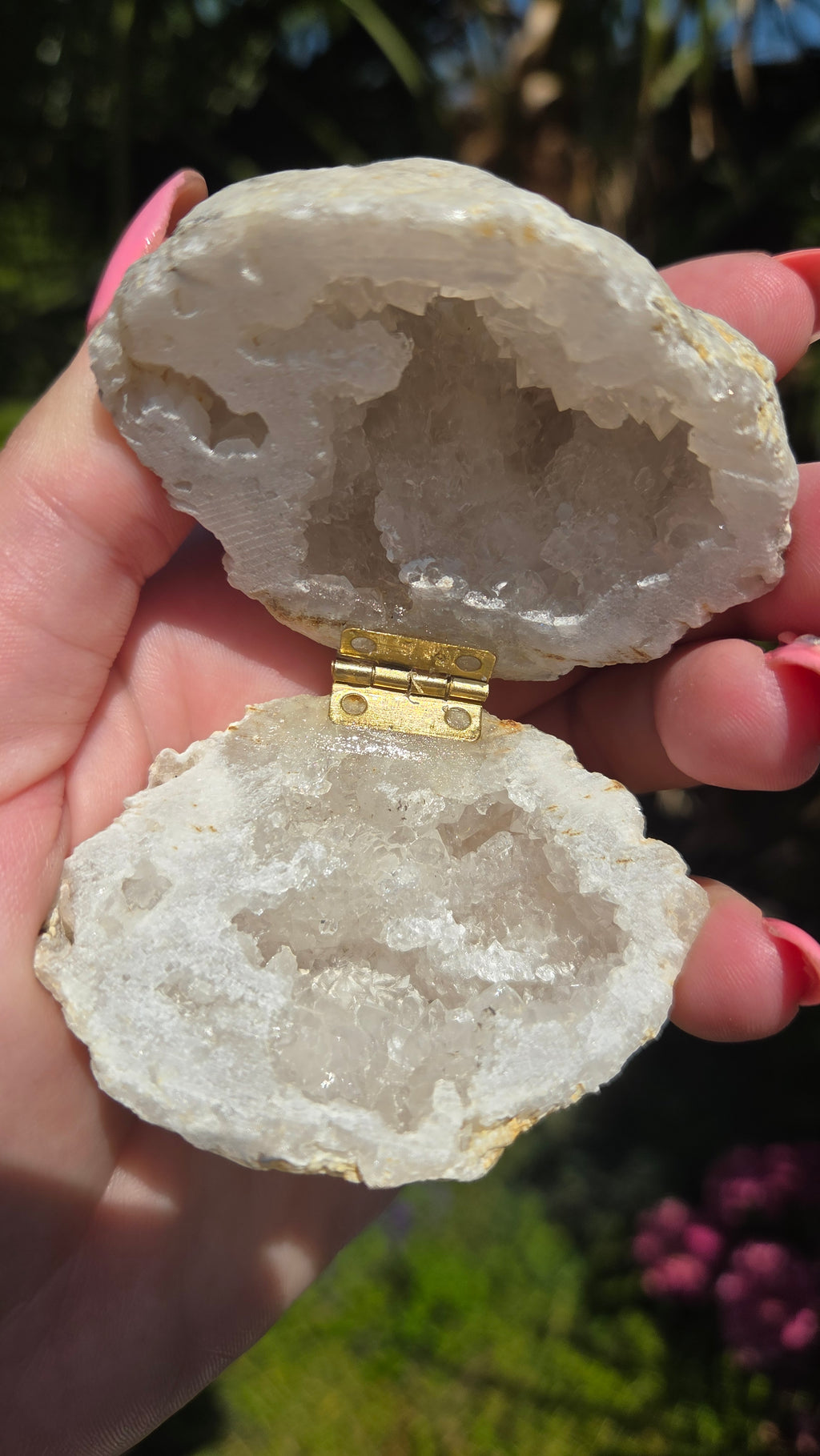 Bergkristal geode doosje