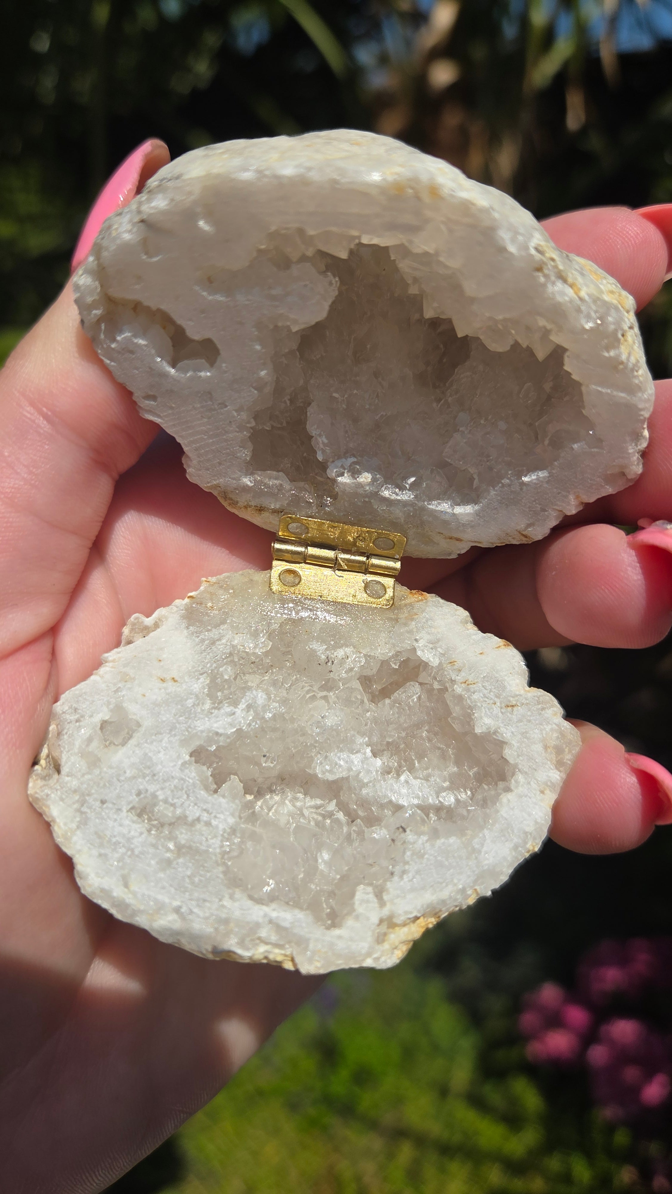 Bergkristal geode doosje