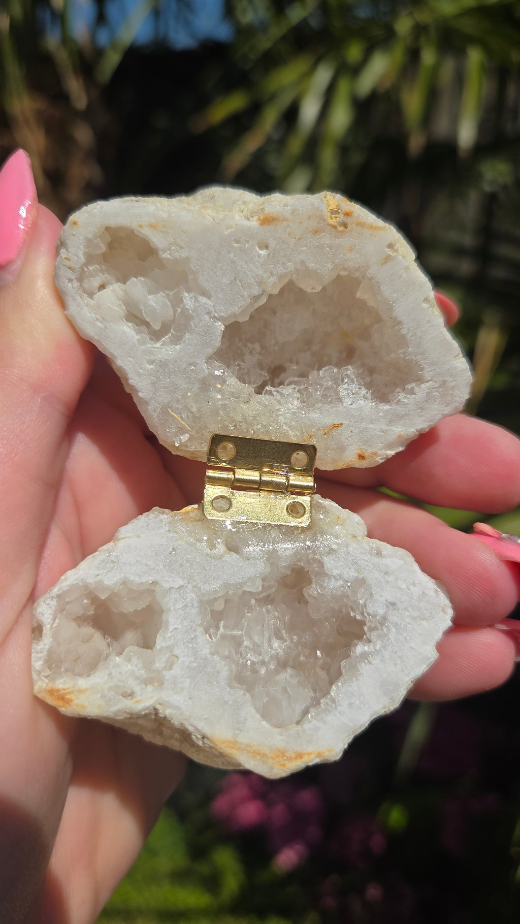 Bergkristal geode doosje