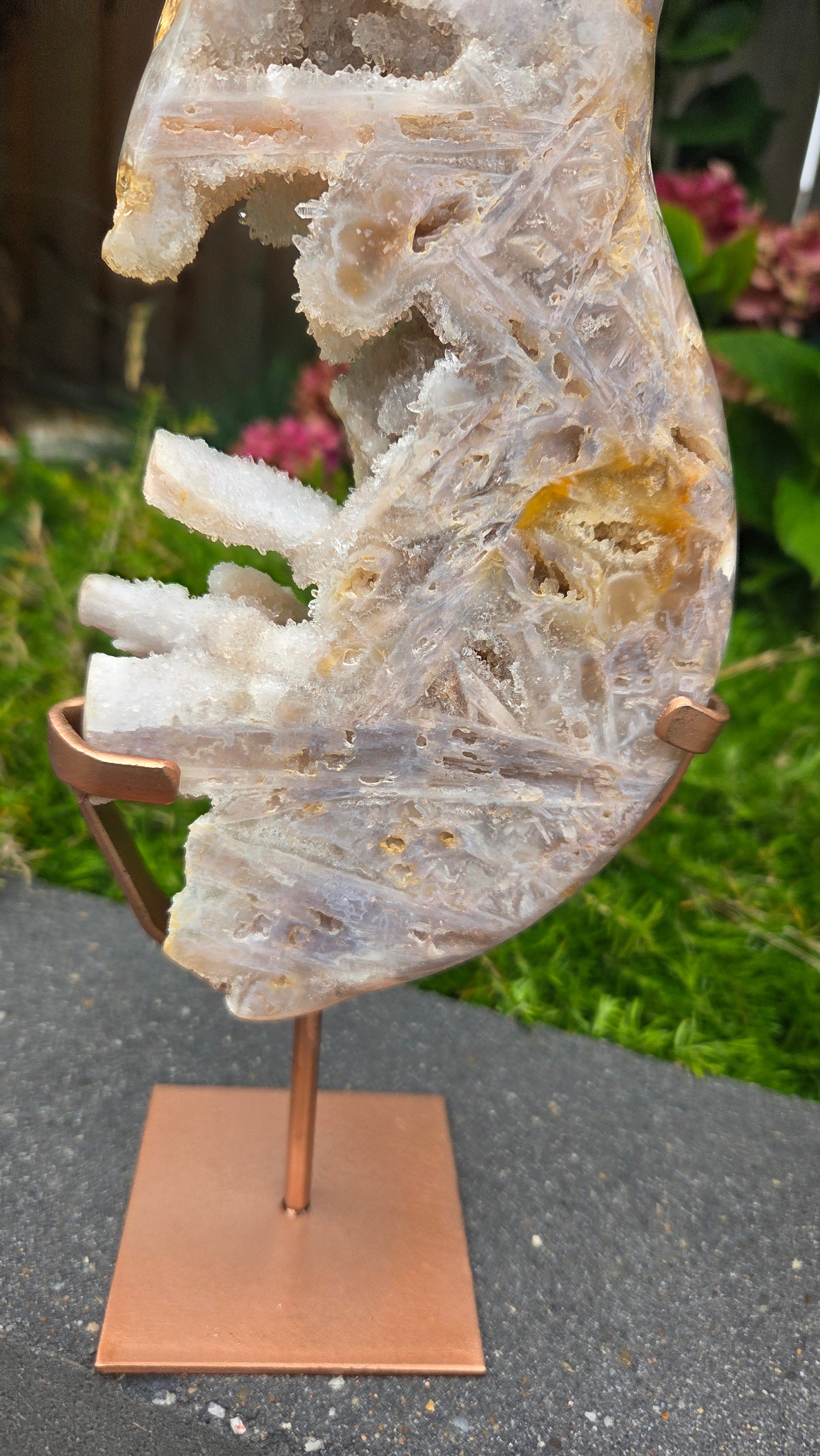Unieke roze amethist slab