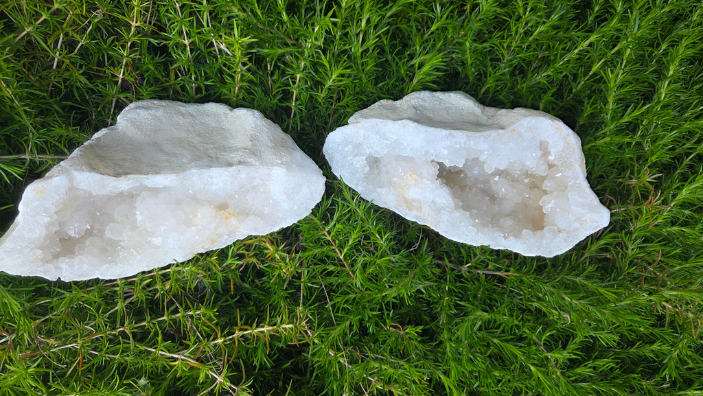 Bergkristal geode set