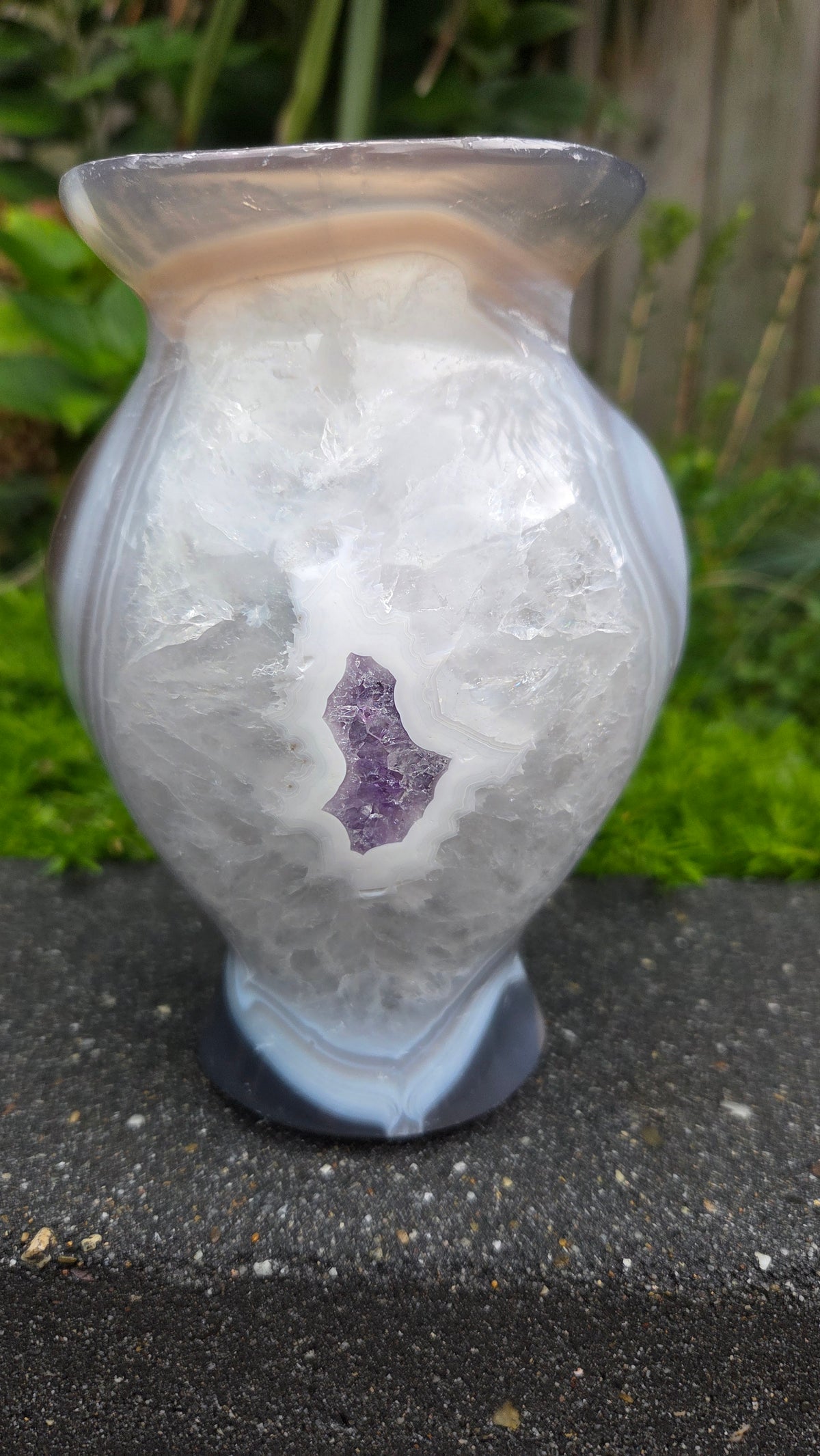 Unieke agaat/amethist vaas