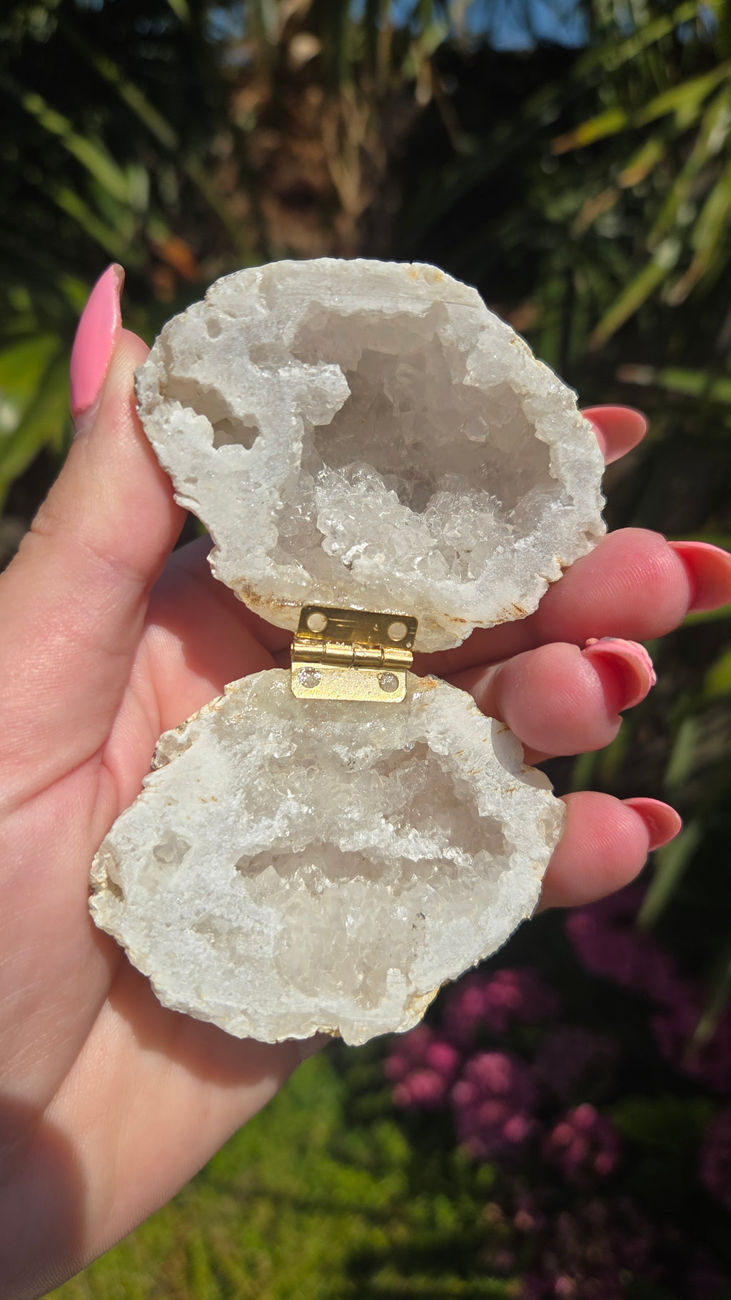 Bergkristal geode doosje