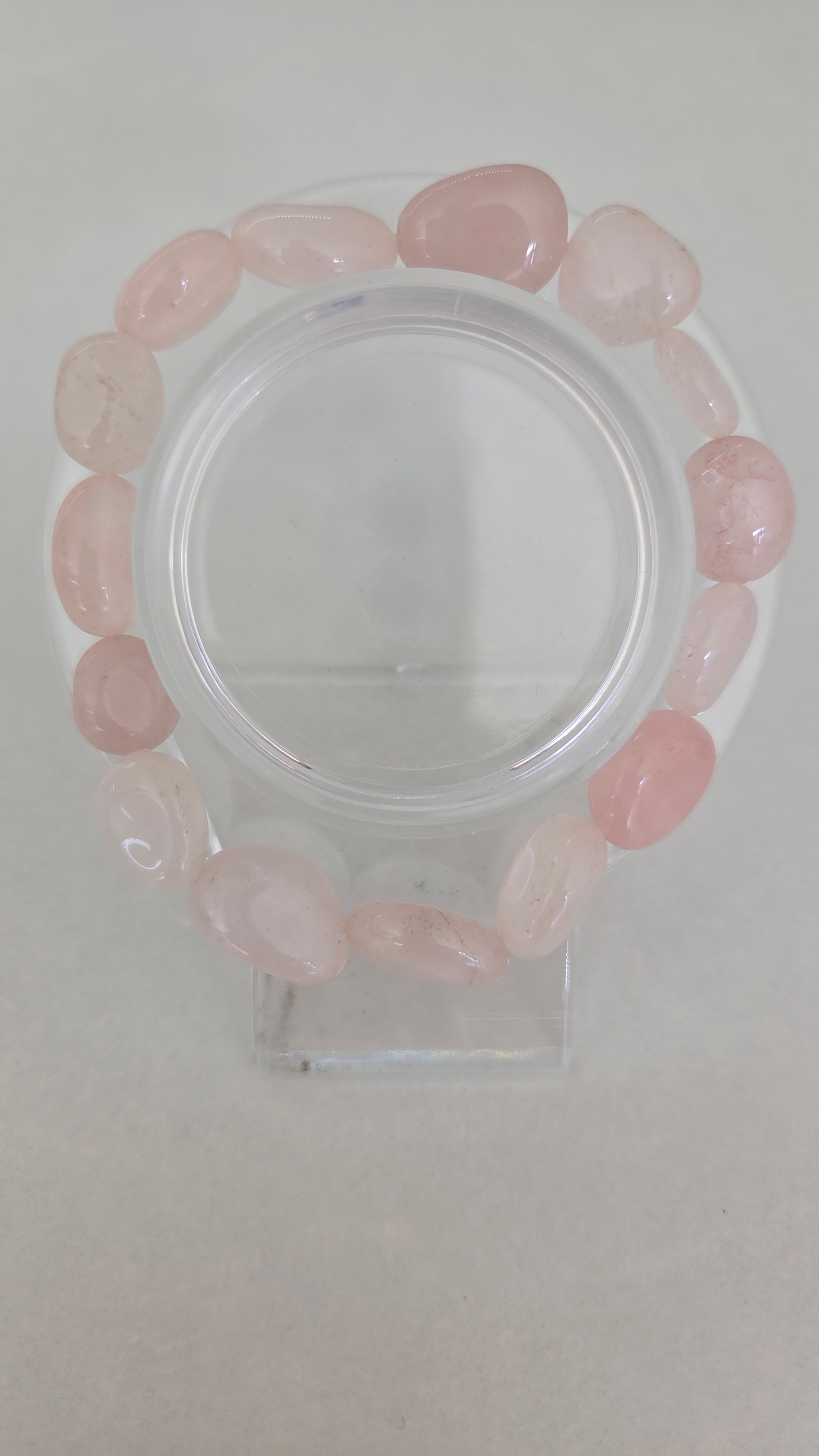 Rozenkwarts trommelsteen armband
