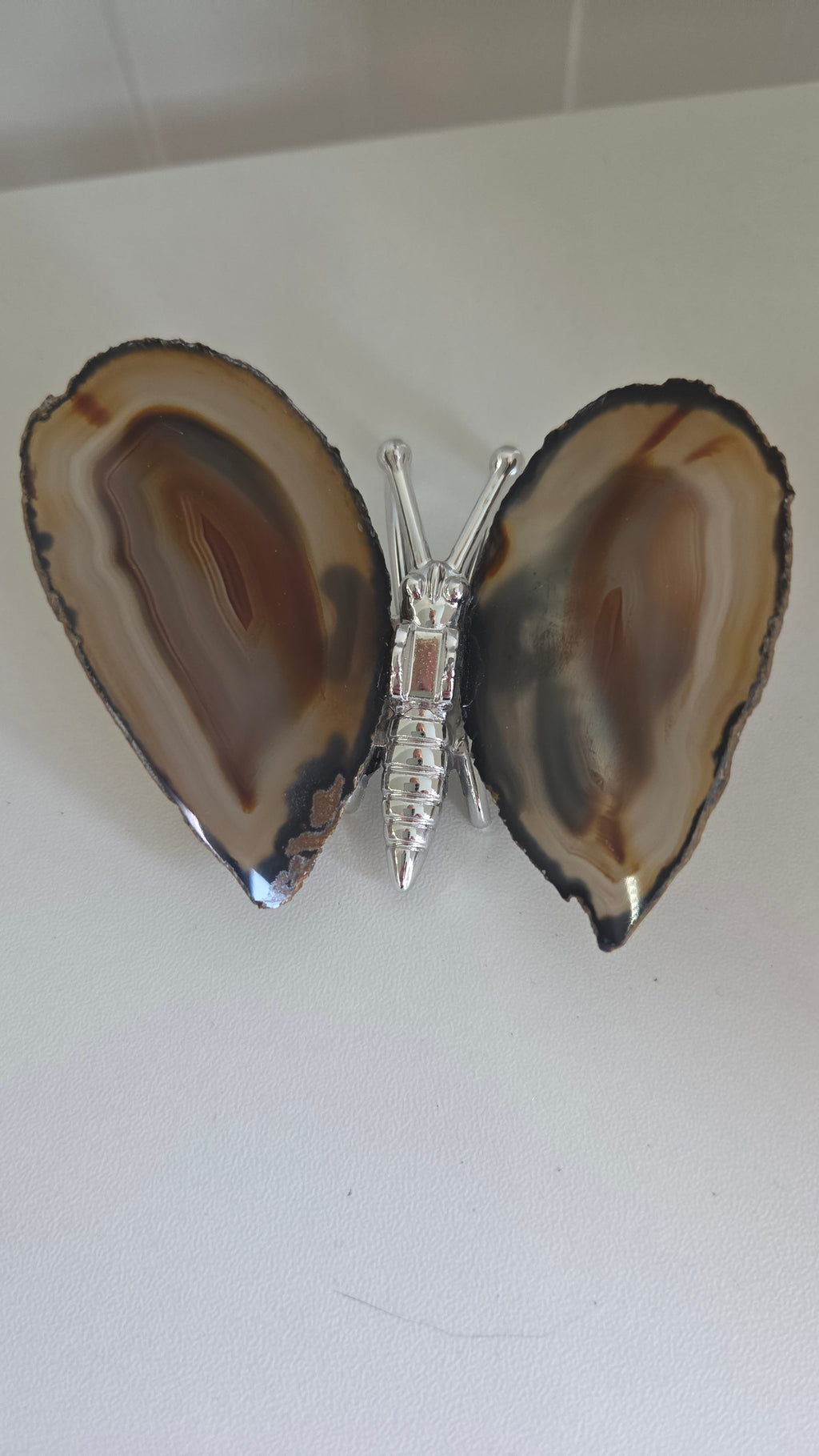 Agaat vlinder zilver kleur