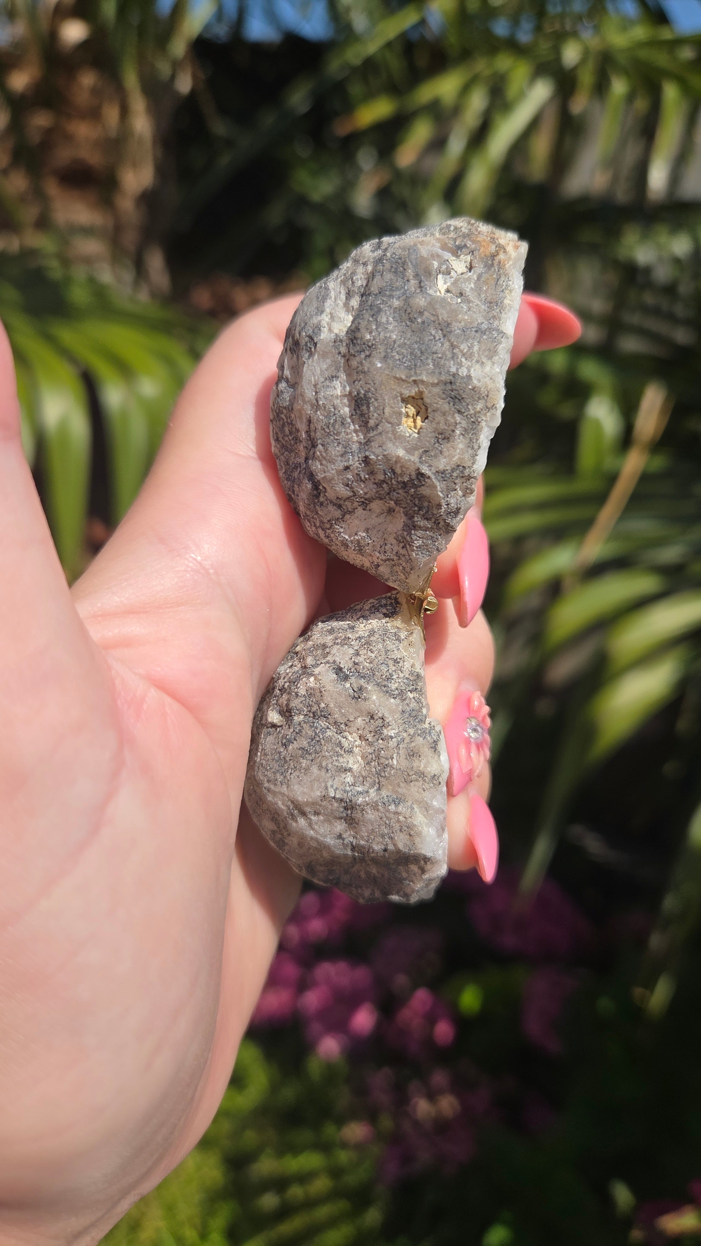 Bergkristal geode doosje
