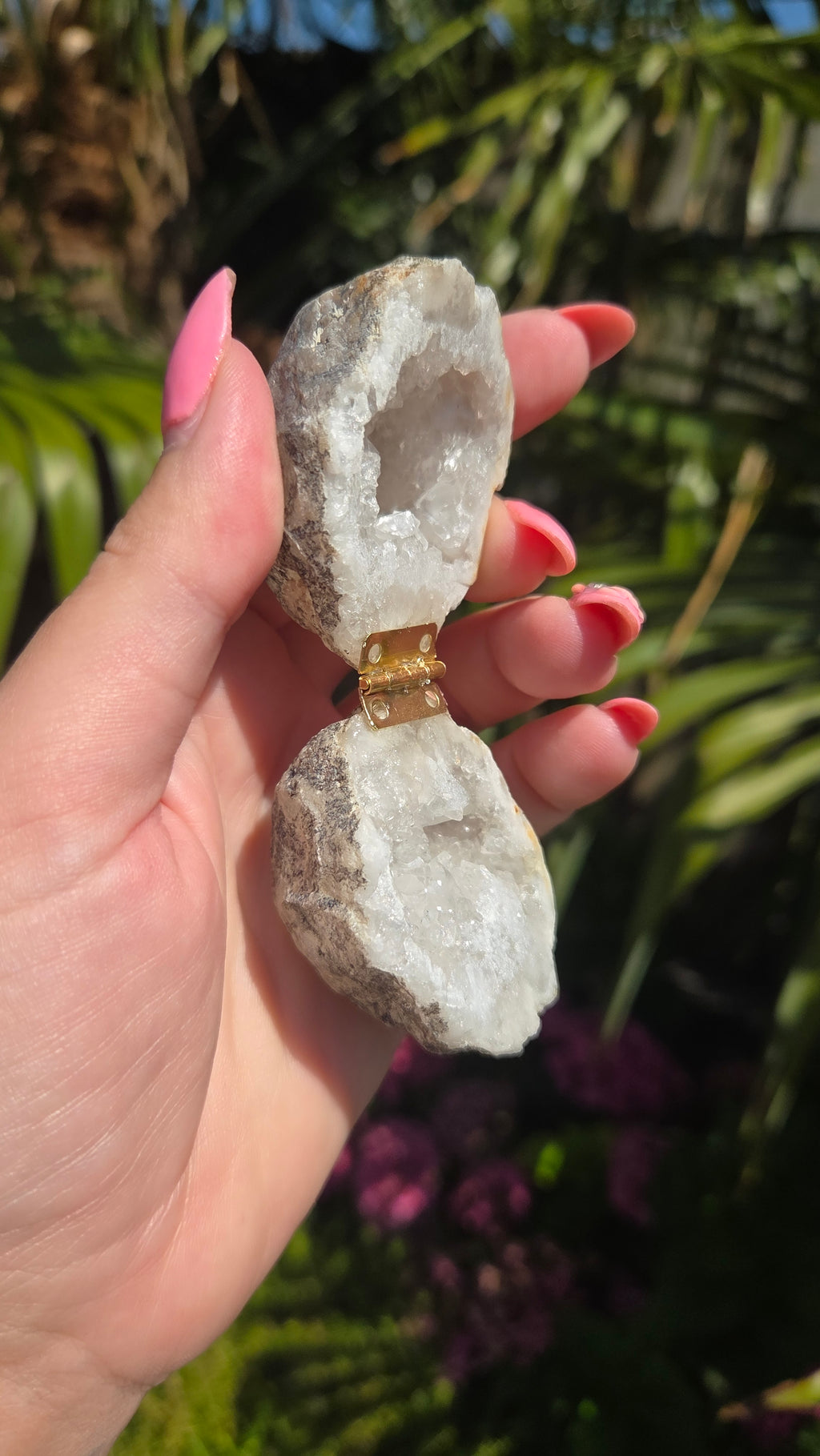 Bergkristal geode doosje