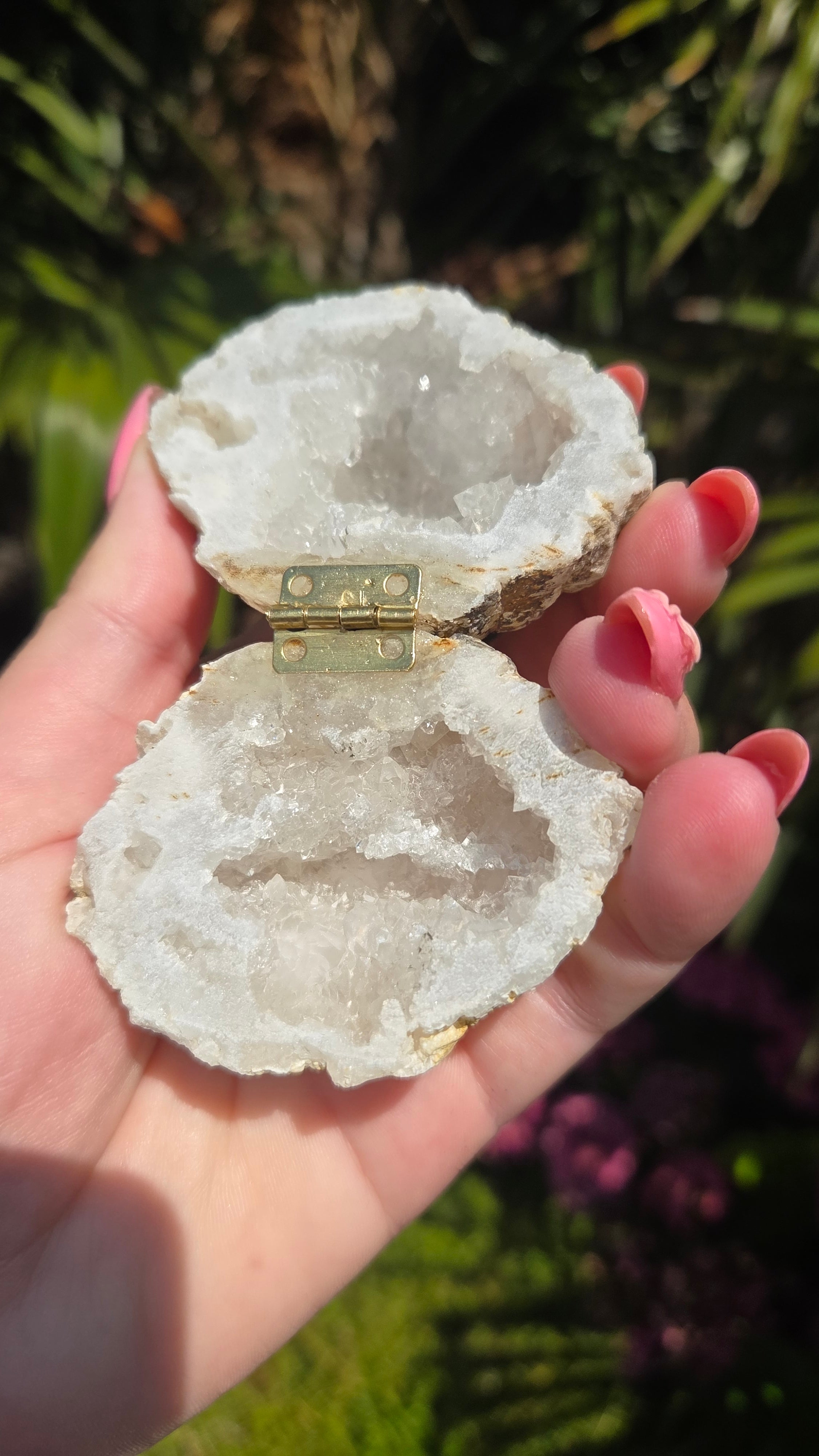 Bergkristal geode doosje