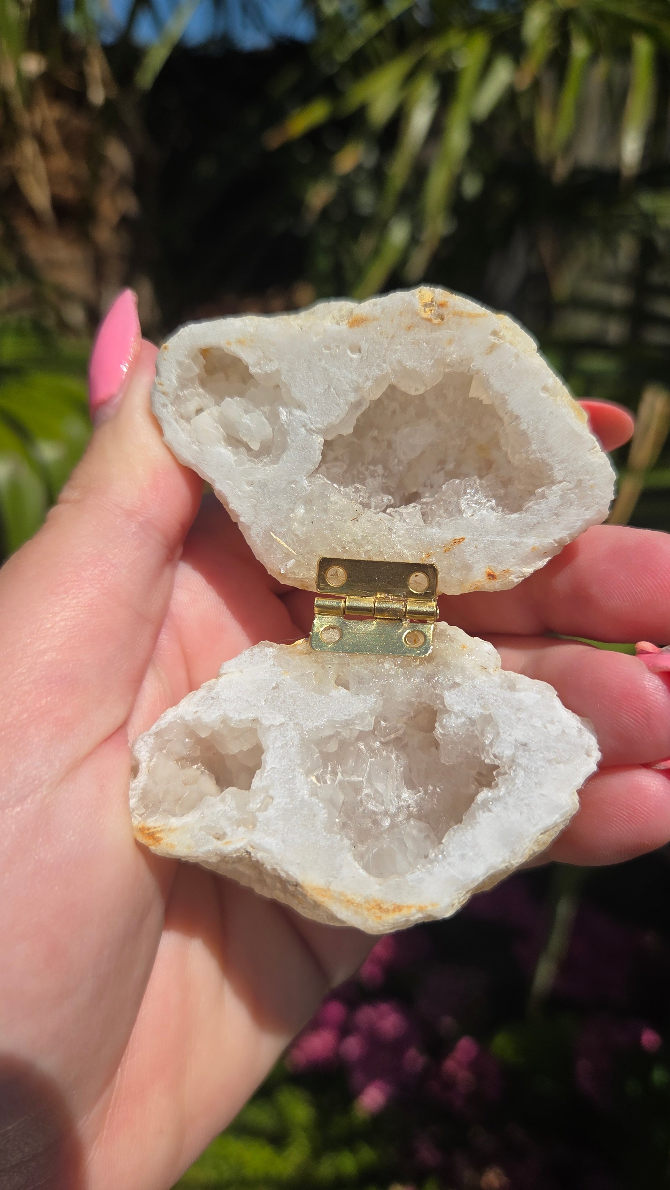 Bergkristal geode doosje
