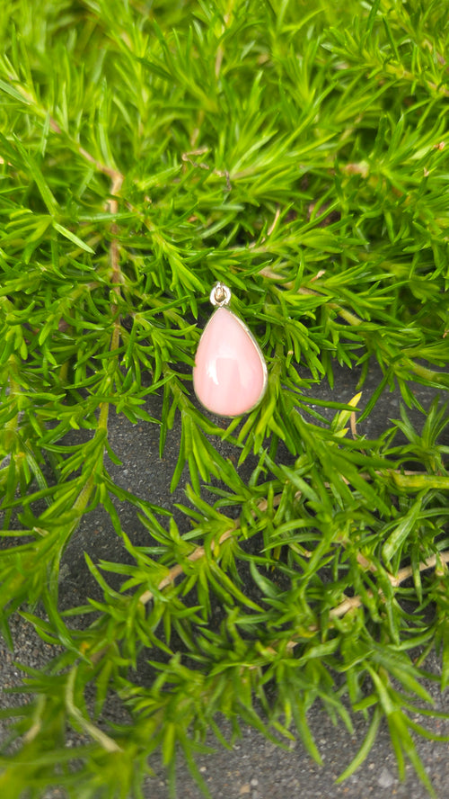 925 zilveren hanger roze opaal