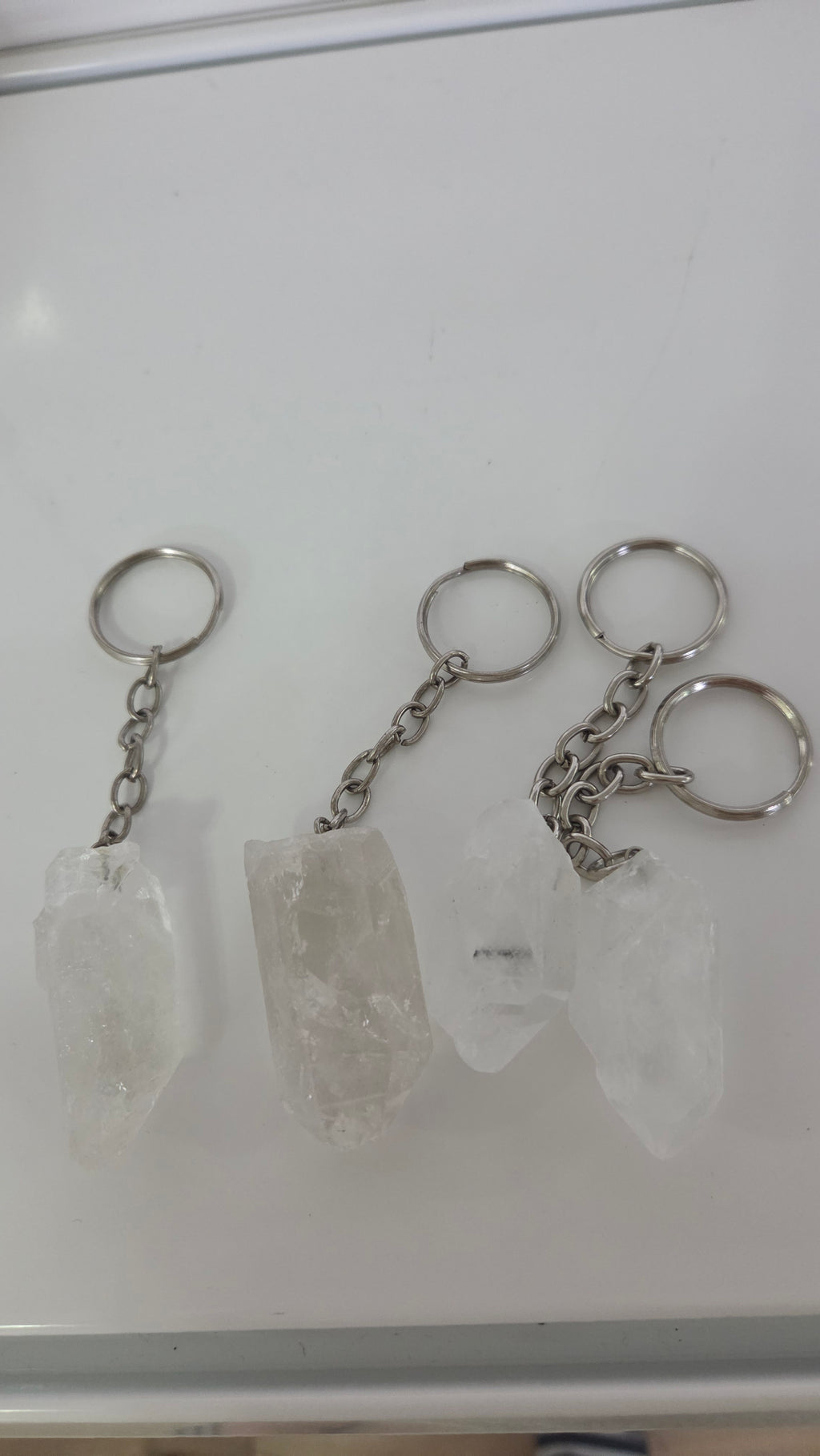 Bergkristal sleutelhanger