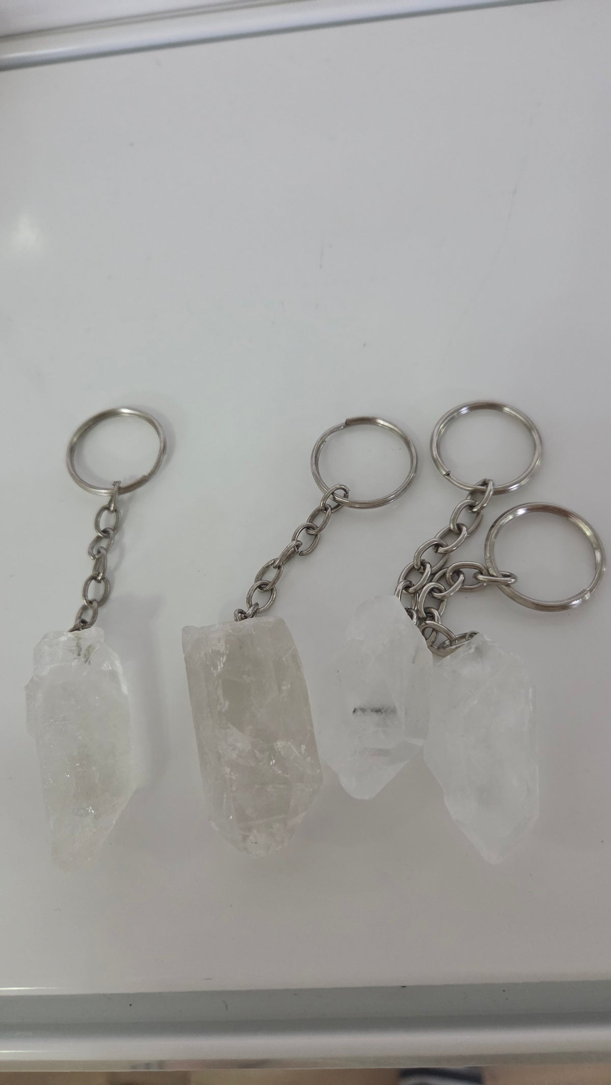 Bergkristal sleutelhanger