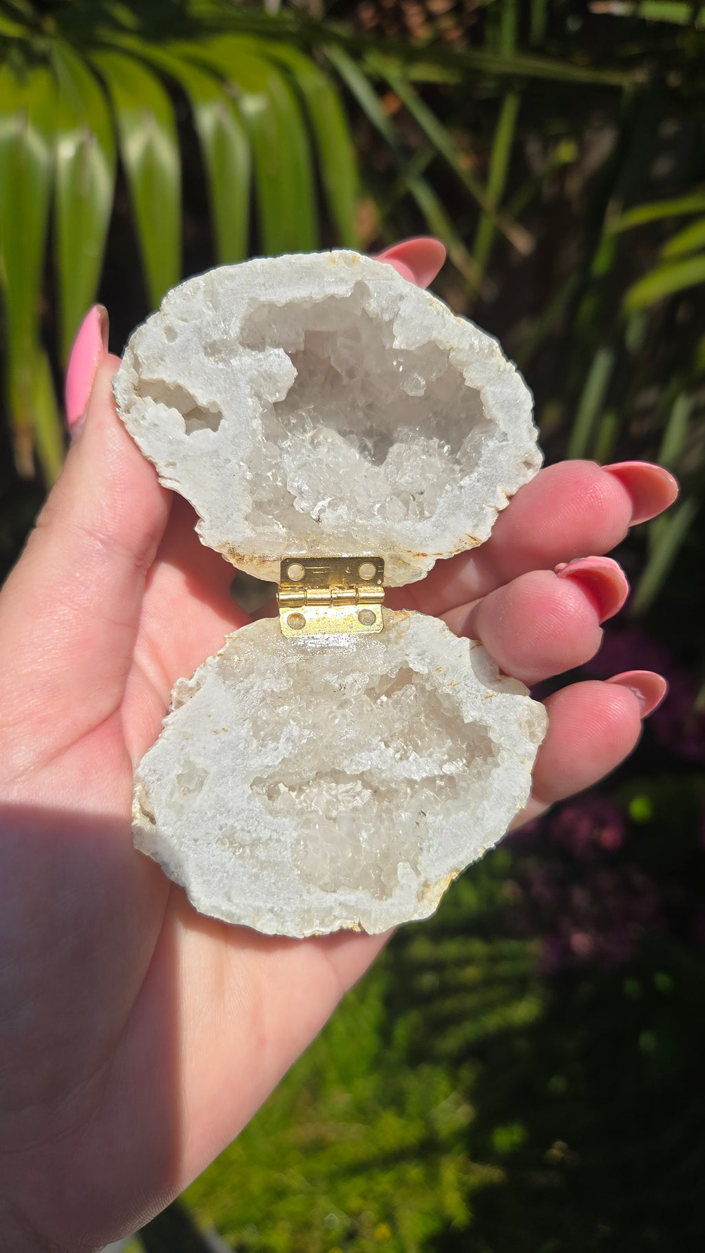 Bergkristal geode doosje