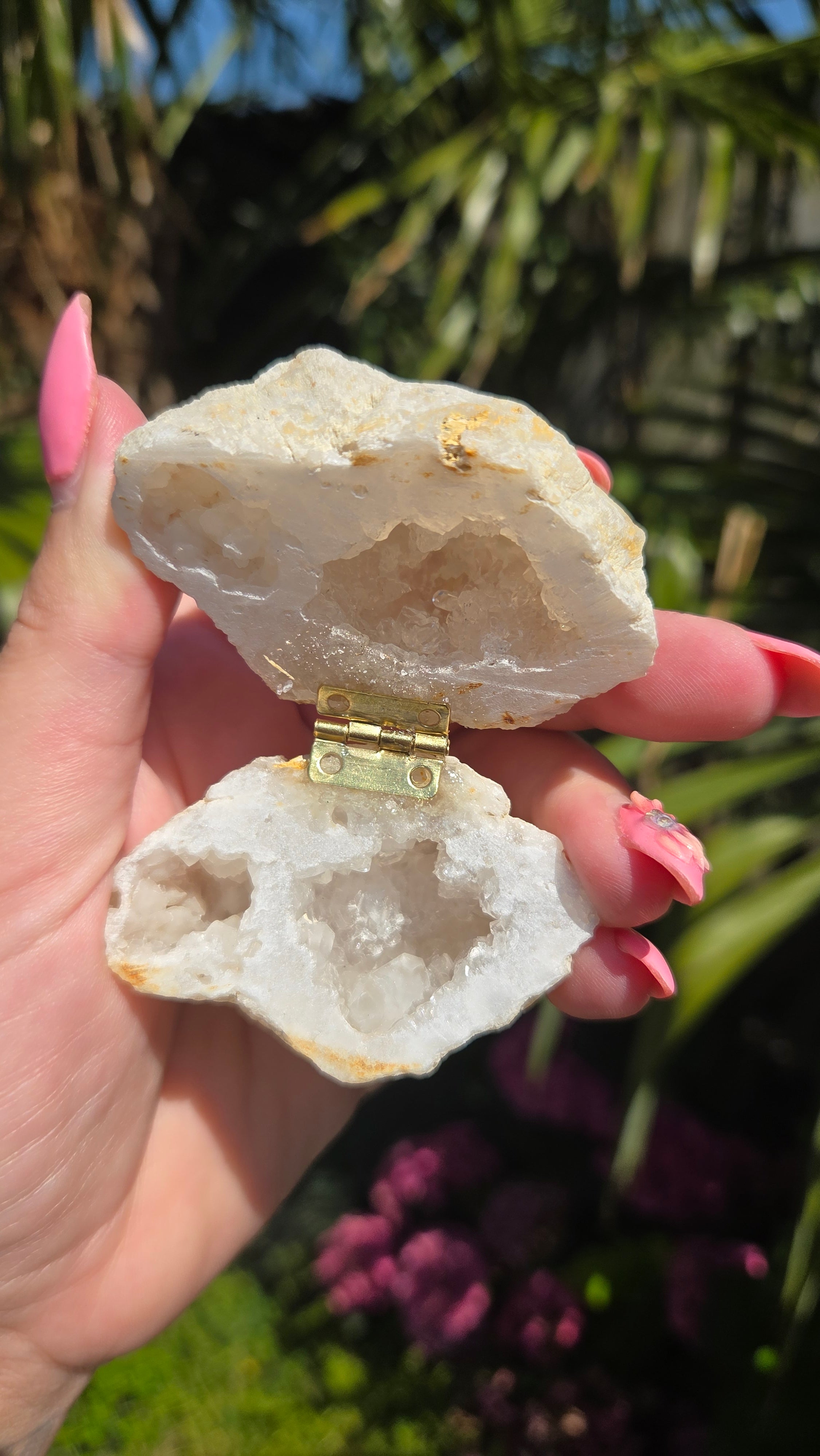 Bergkristal geode doosje
