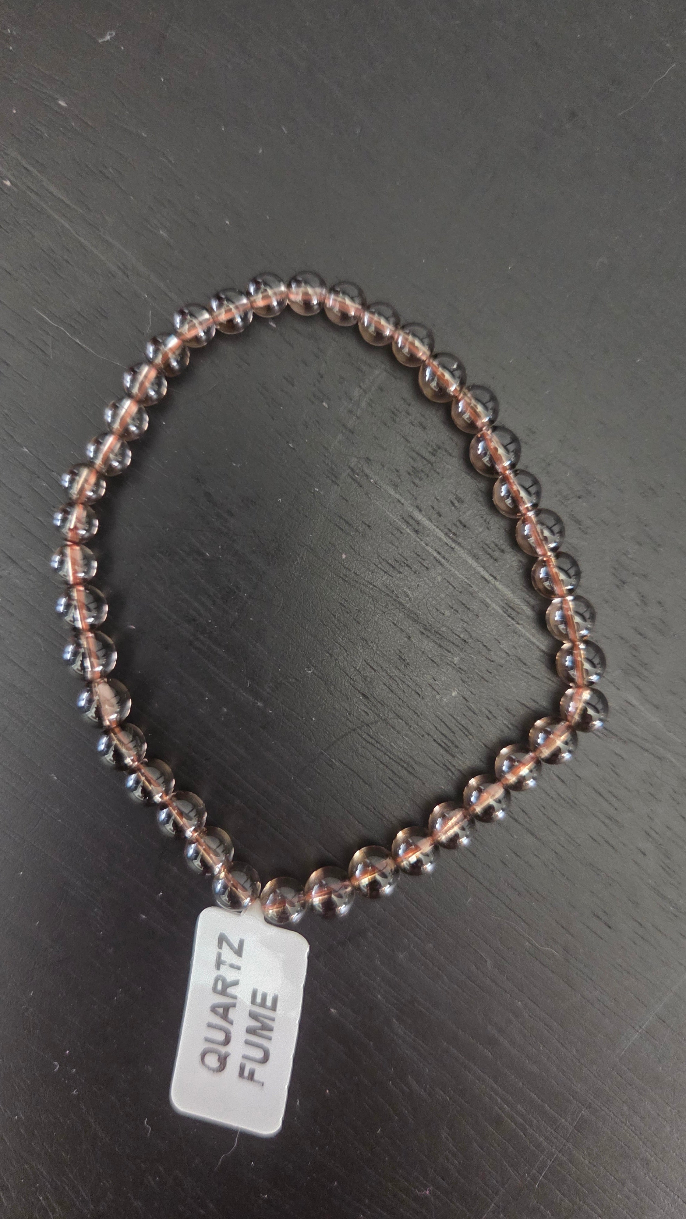 Armband van natuurlijke rookkwarts 'A' 4 mm