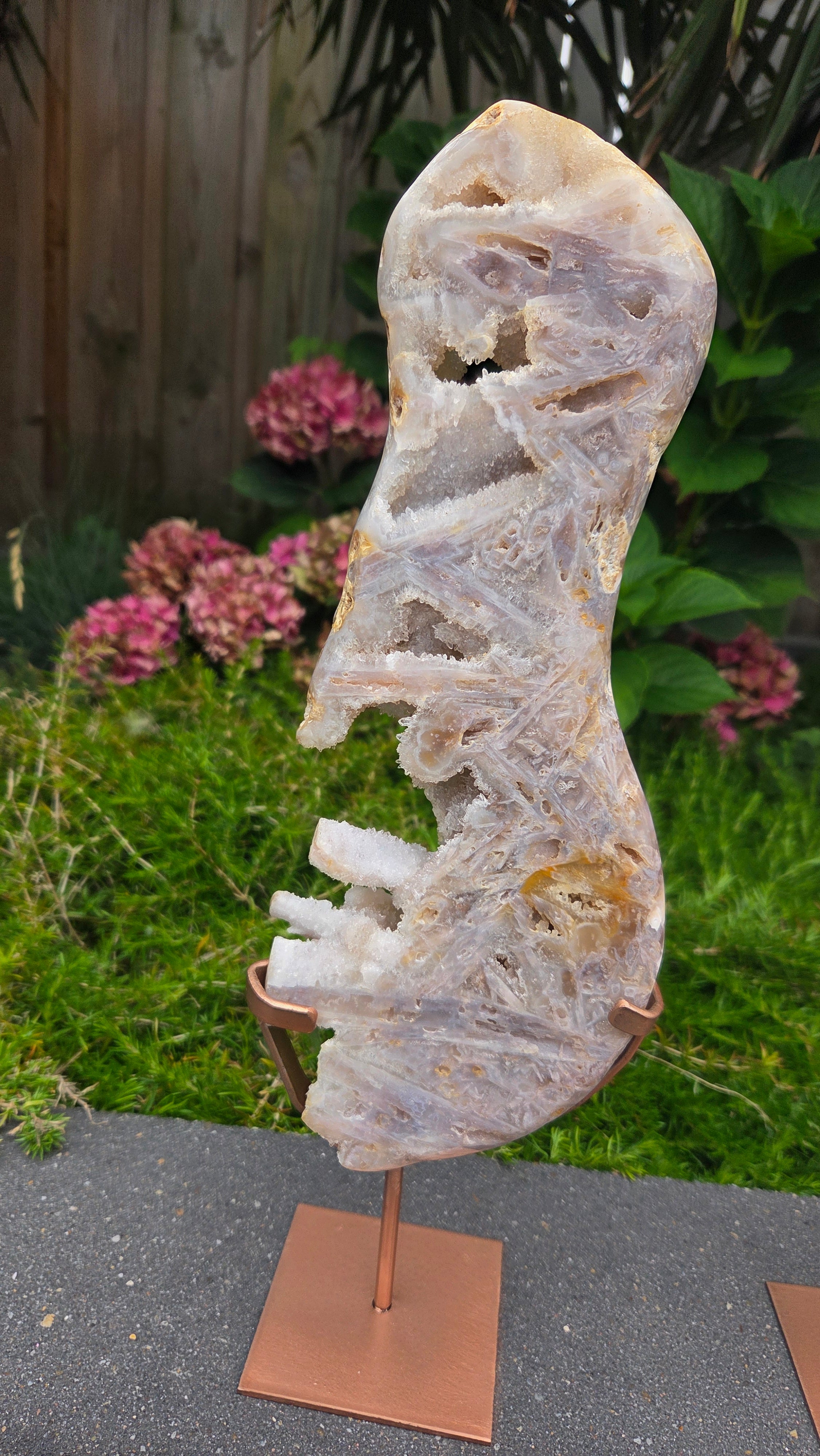 Unieke roze amethist slab