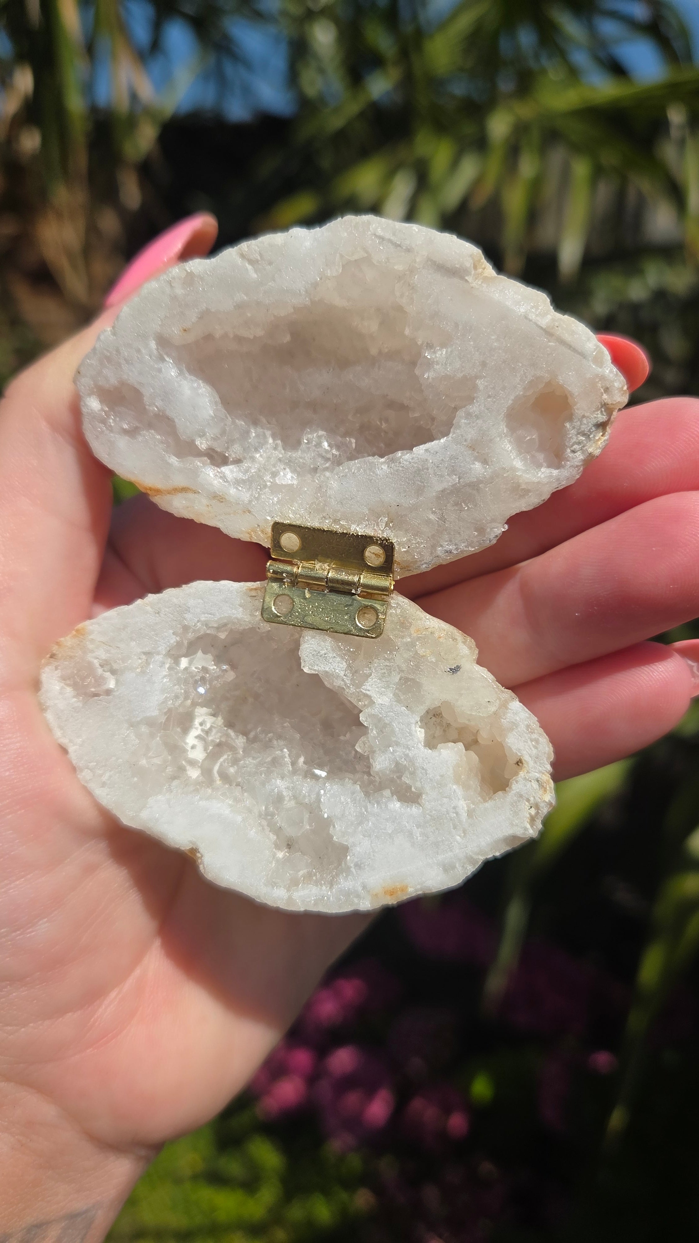 Bergkristal geode doosje
