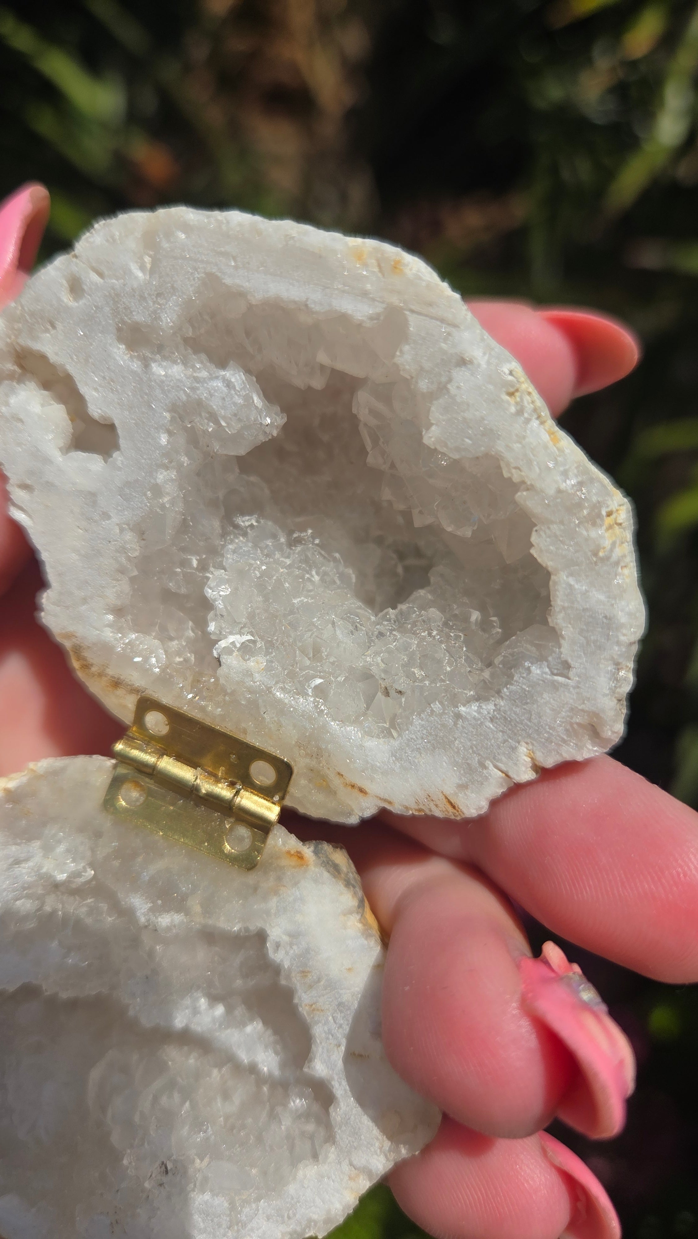 Bergkristal geode doosje