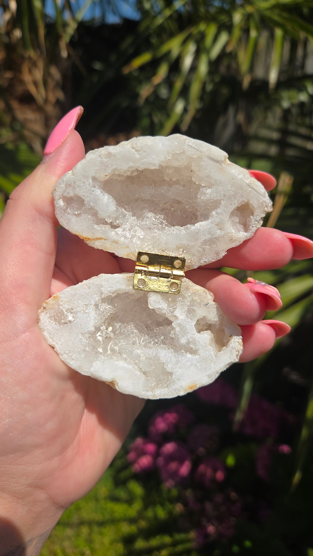 Bergkristal geode doosje