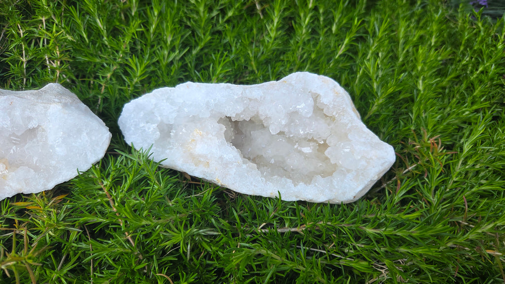Bergkristal geode set