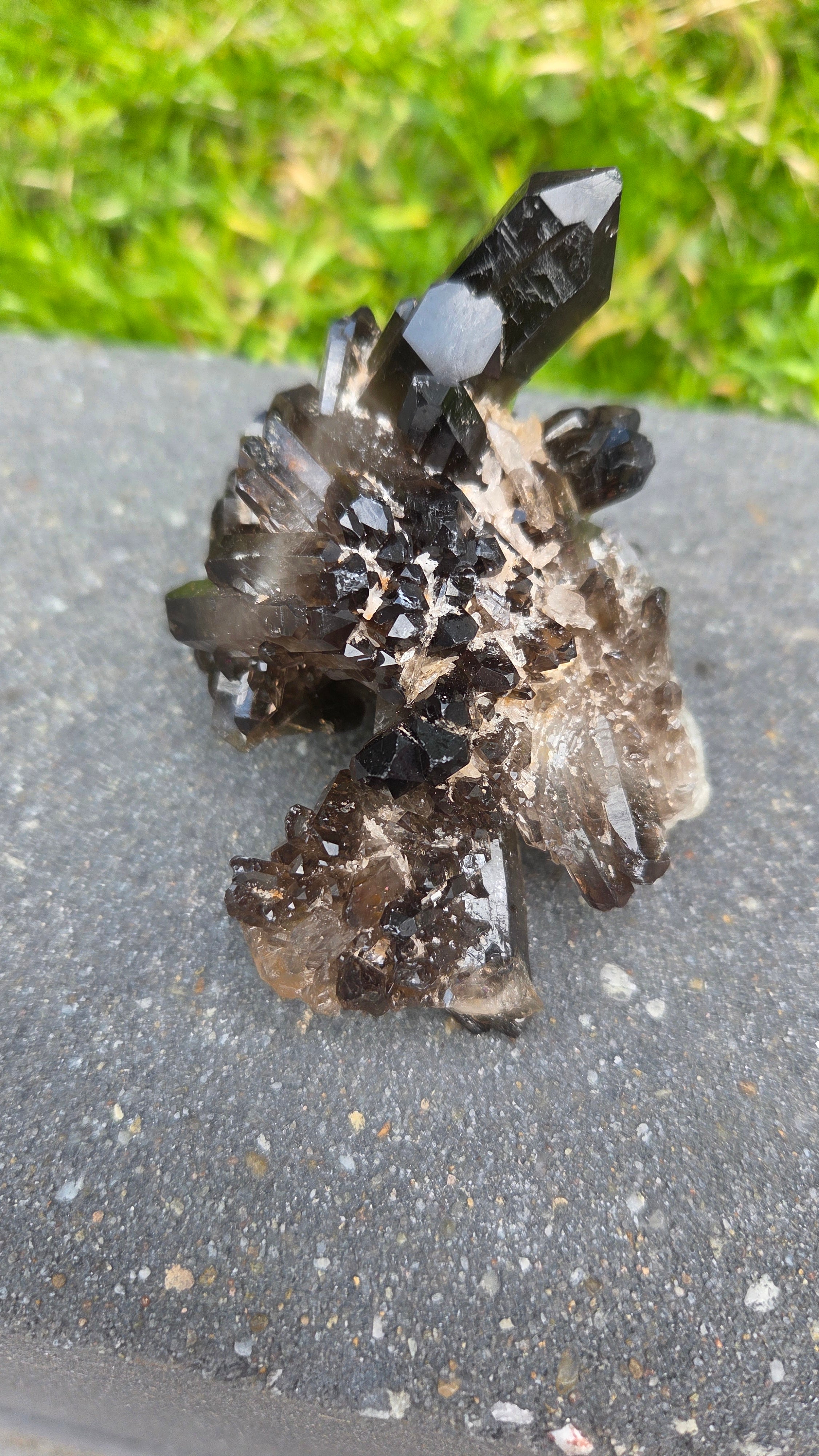 Unieke rookkwarts cluster