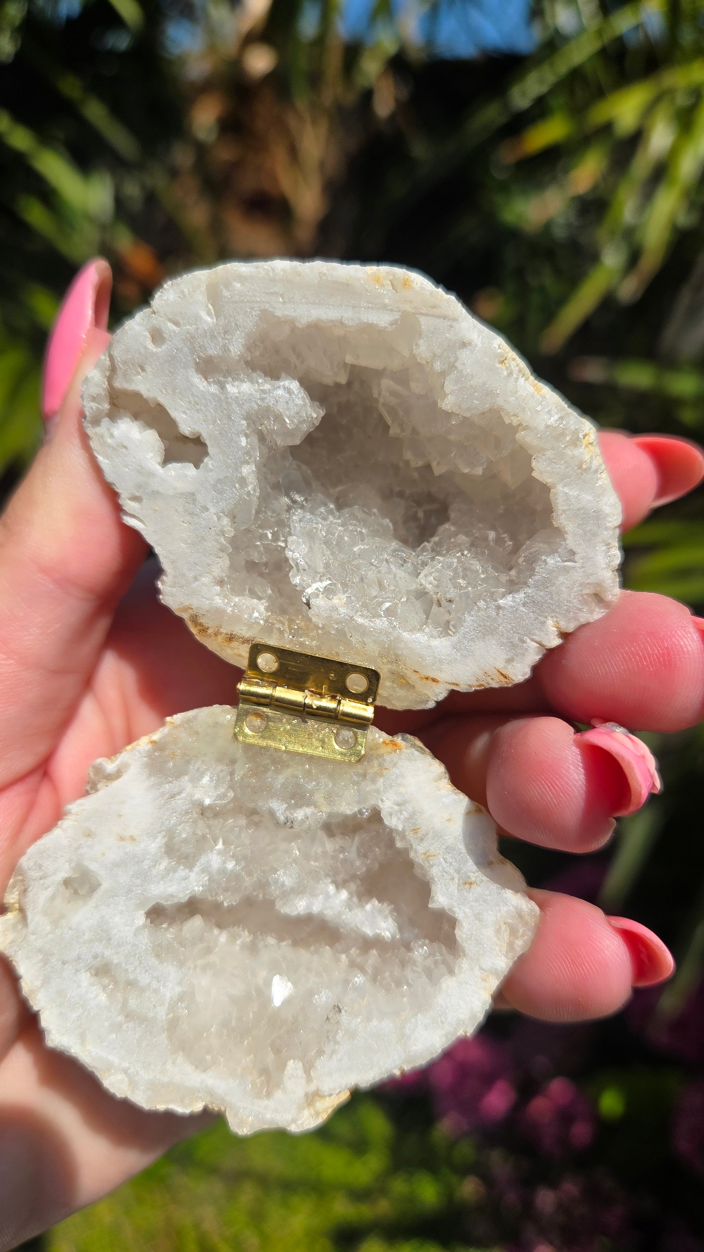 Bergkristal geode doosje