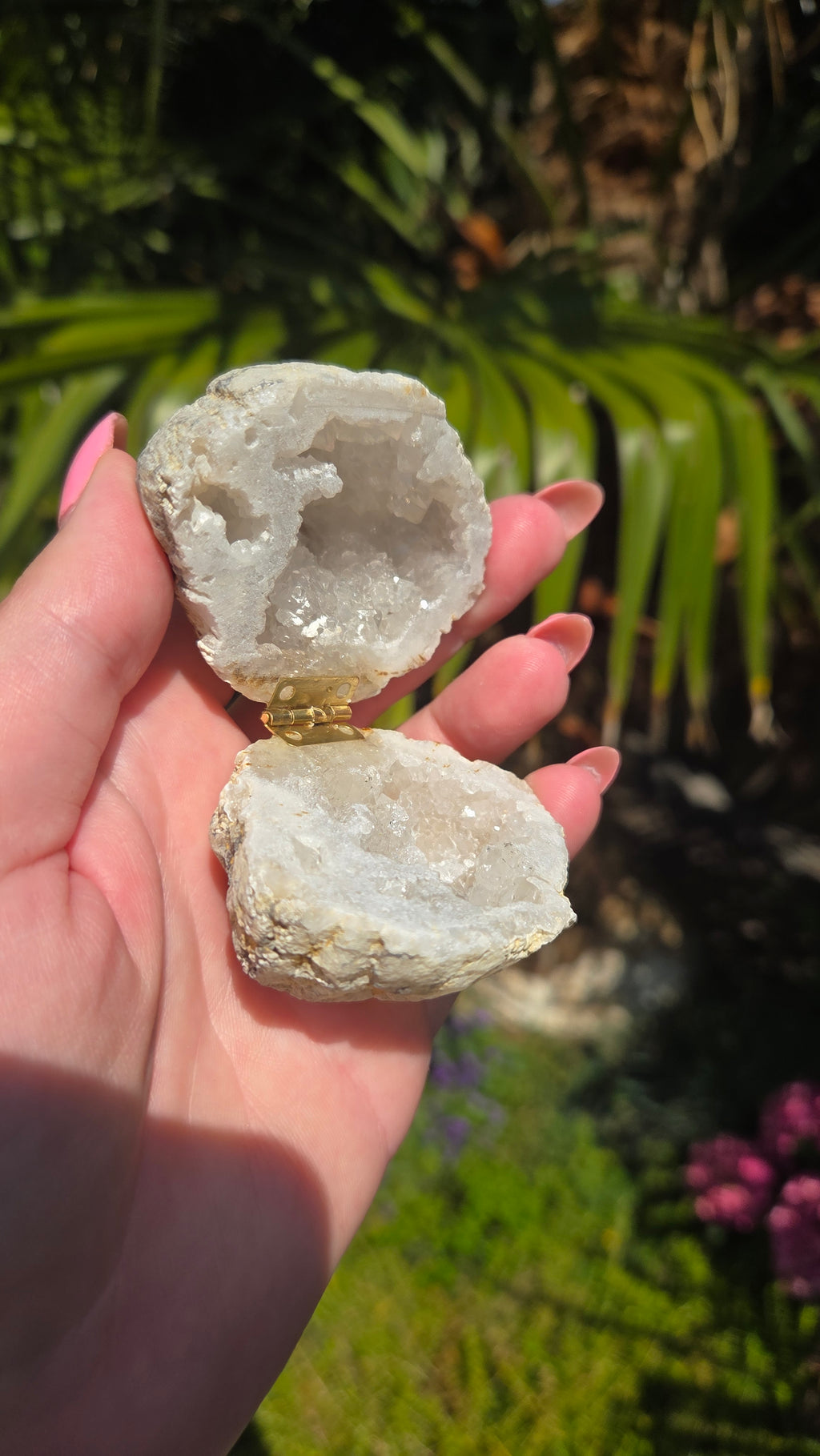 Bergkristal geode doosje