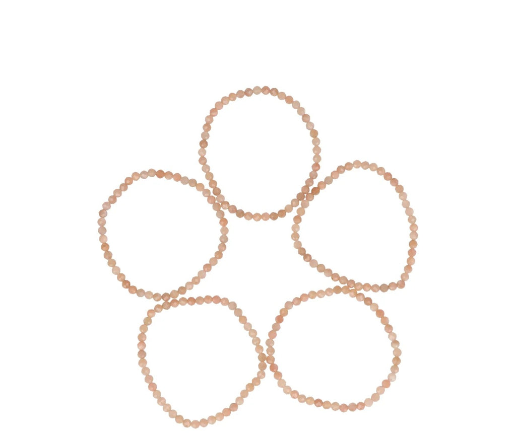 Roze Maansteen Facetarmband | 4 mm
