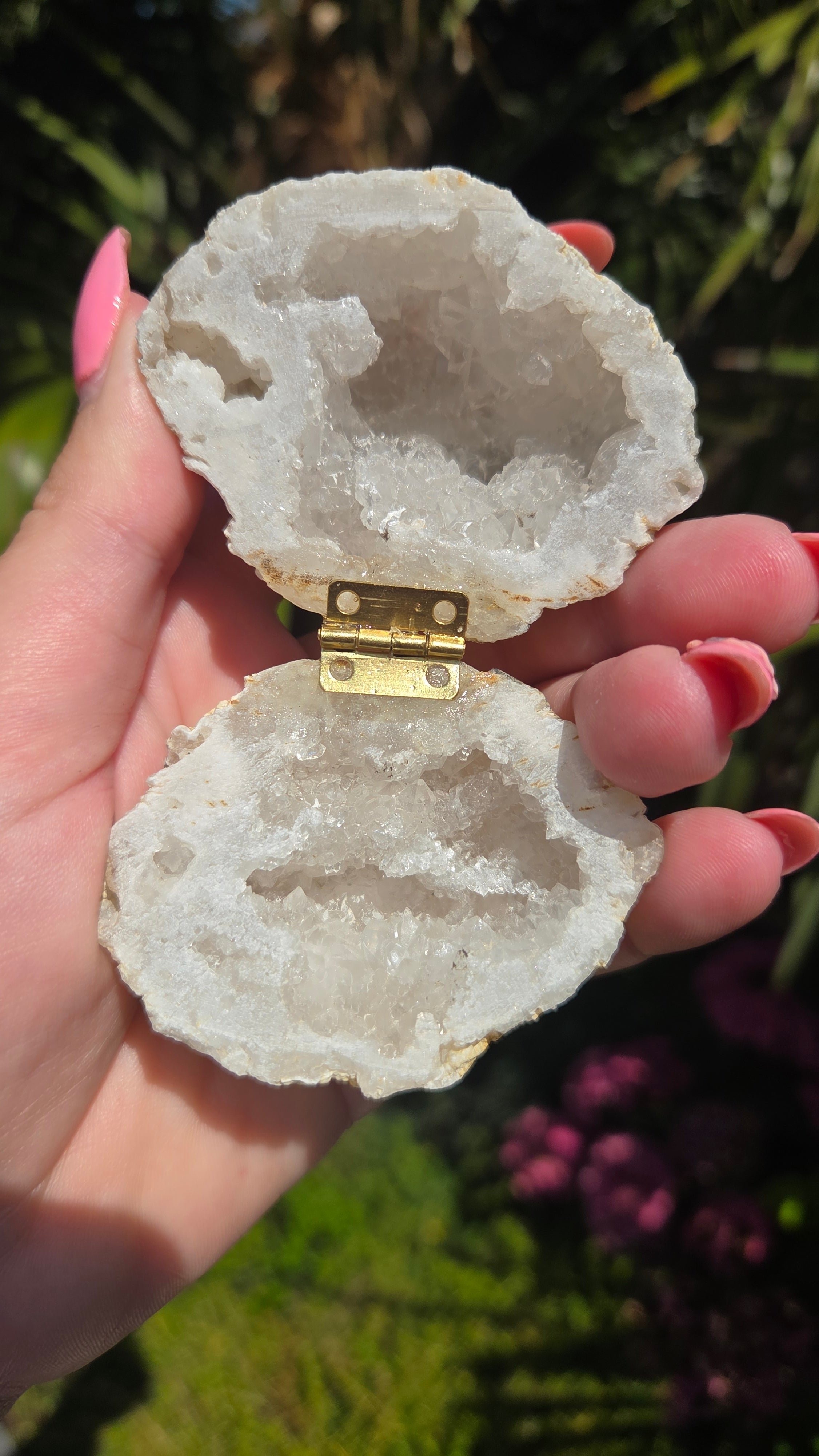 Bergkristal geode doosje