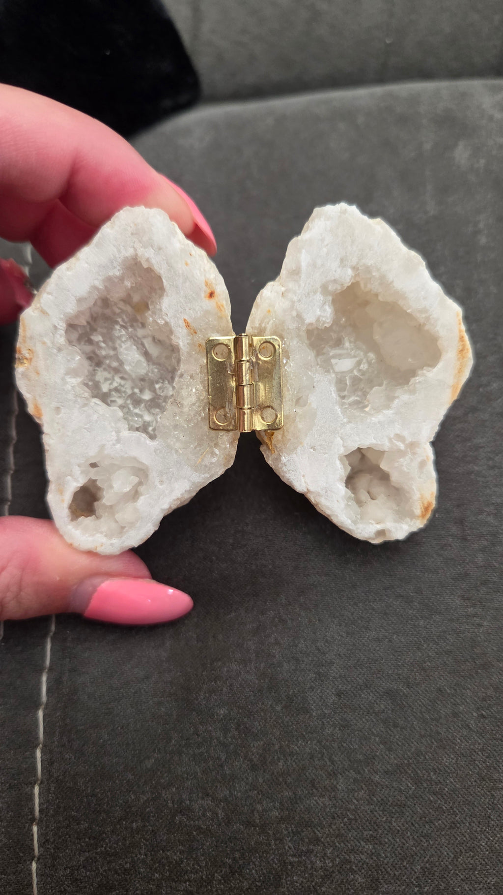 Bergkristal geode doosje
