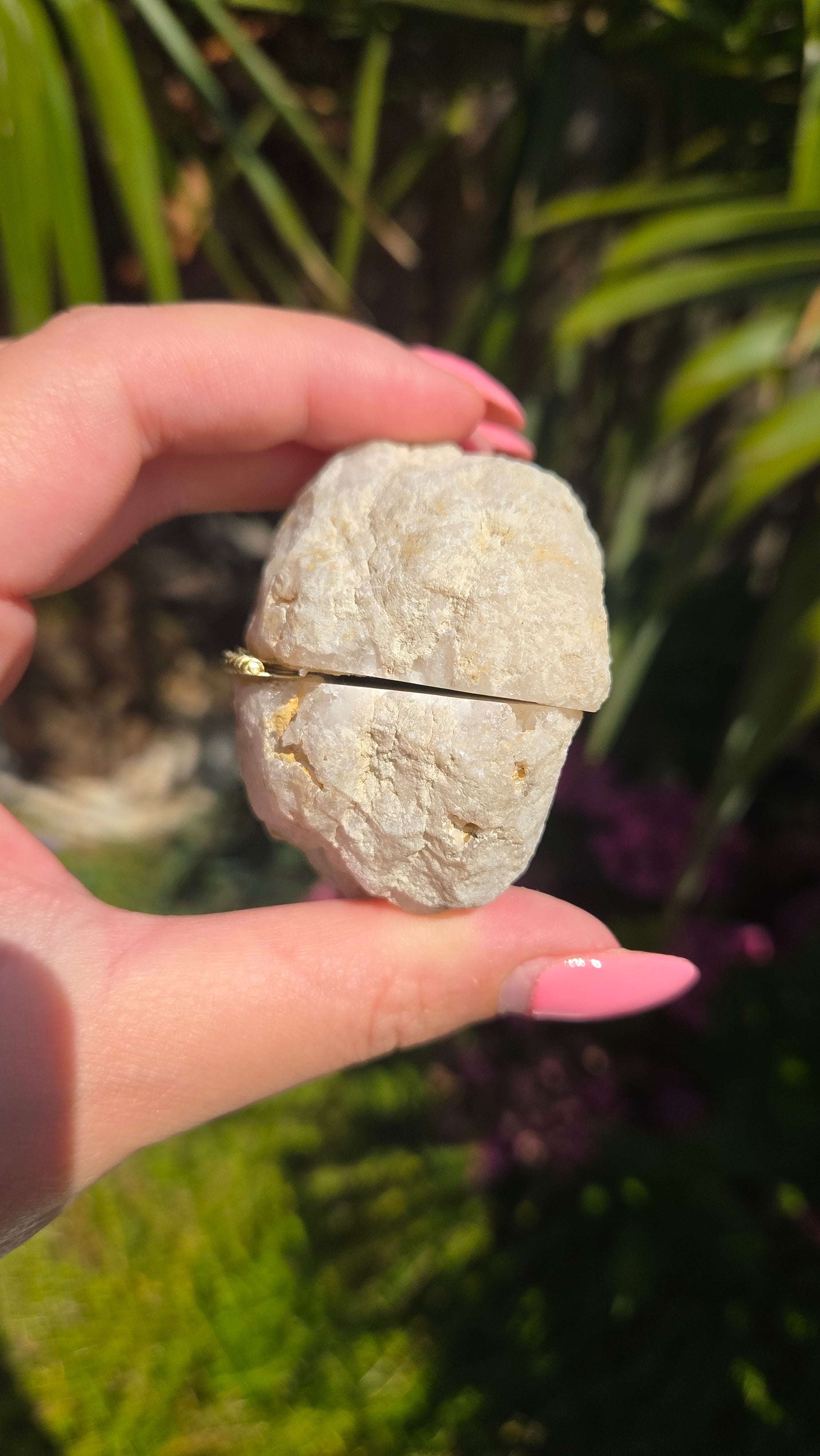 Bergkristal geode doosje