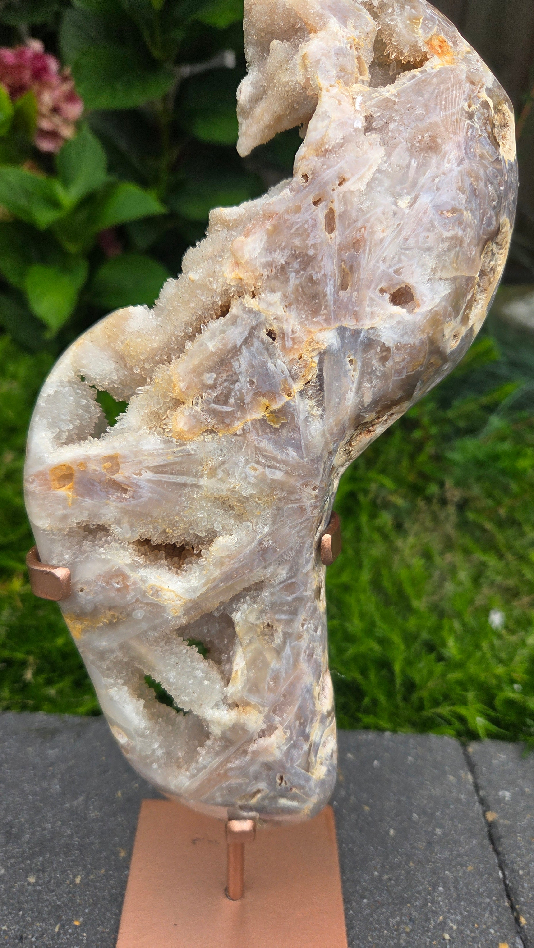 Unieke roze amethist slab