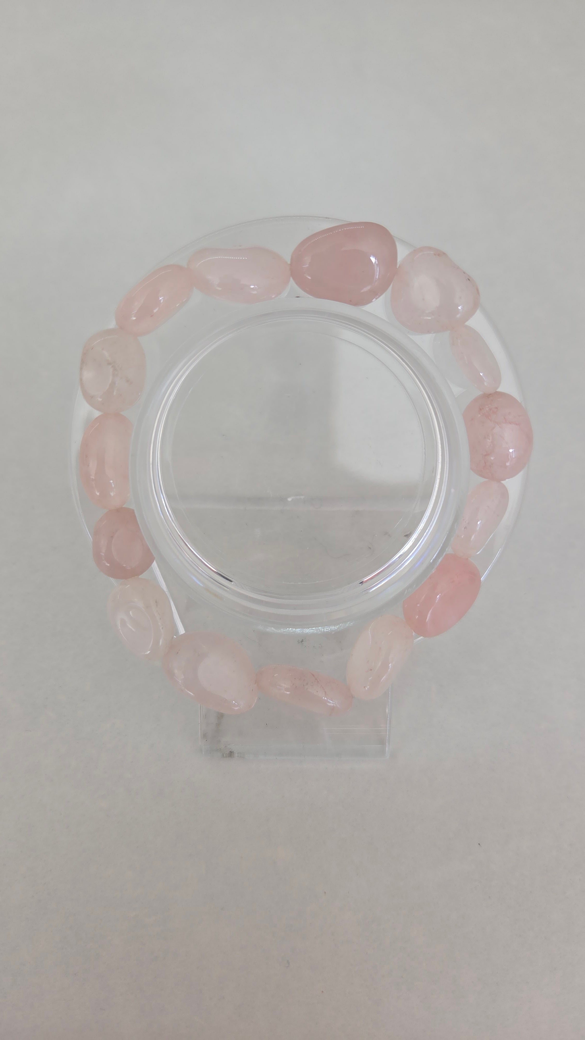 Rozenkwarts trommelsteen armband