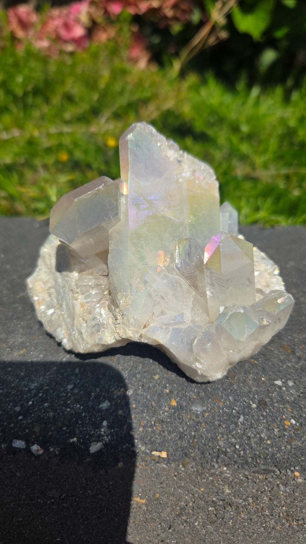 Bergkristal cluster met aura