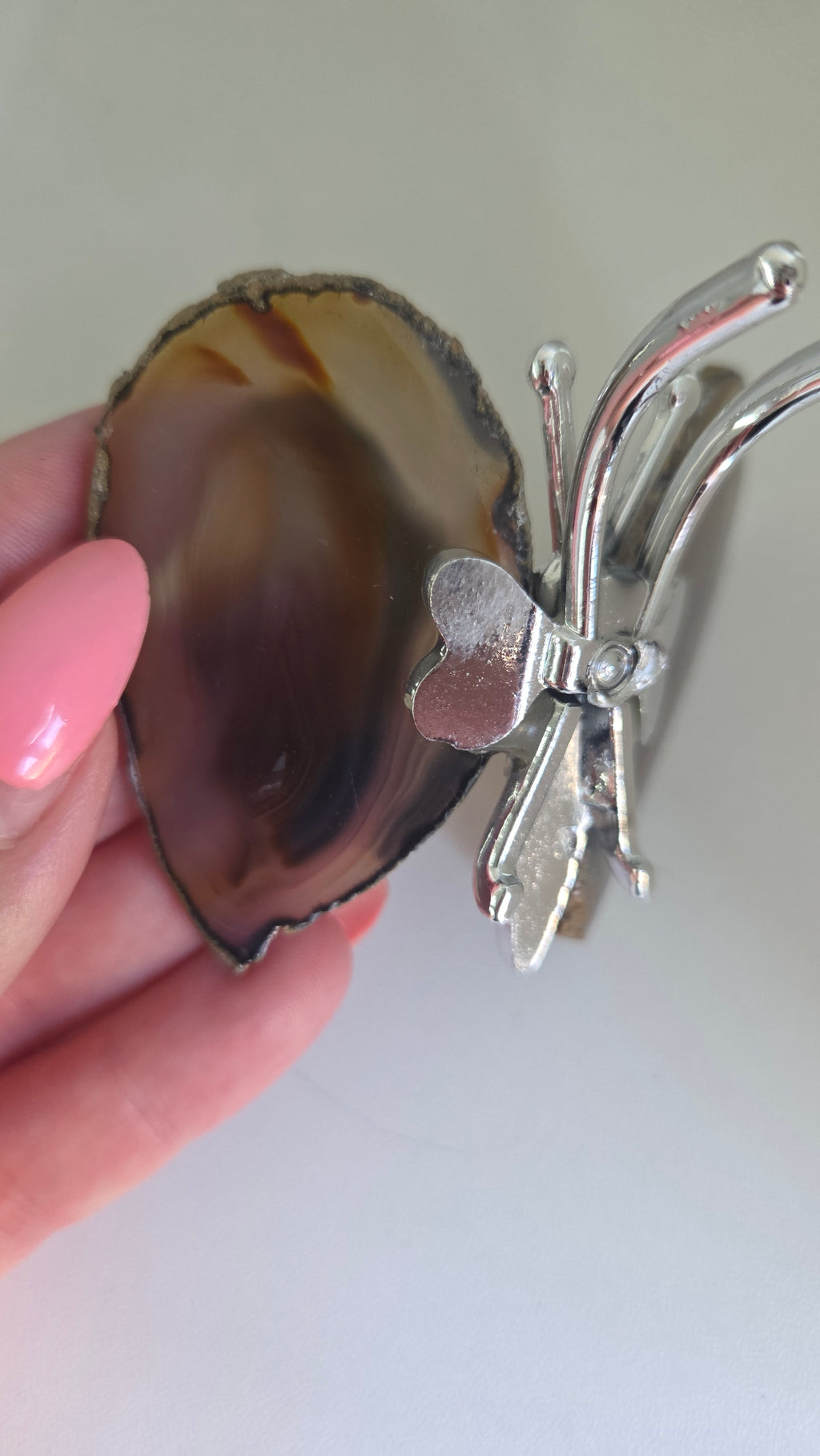 Agaat vlinder zilver kleur