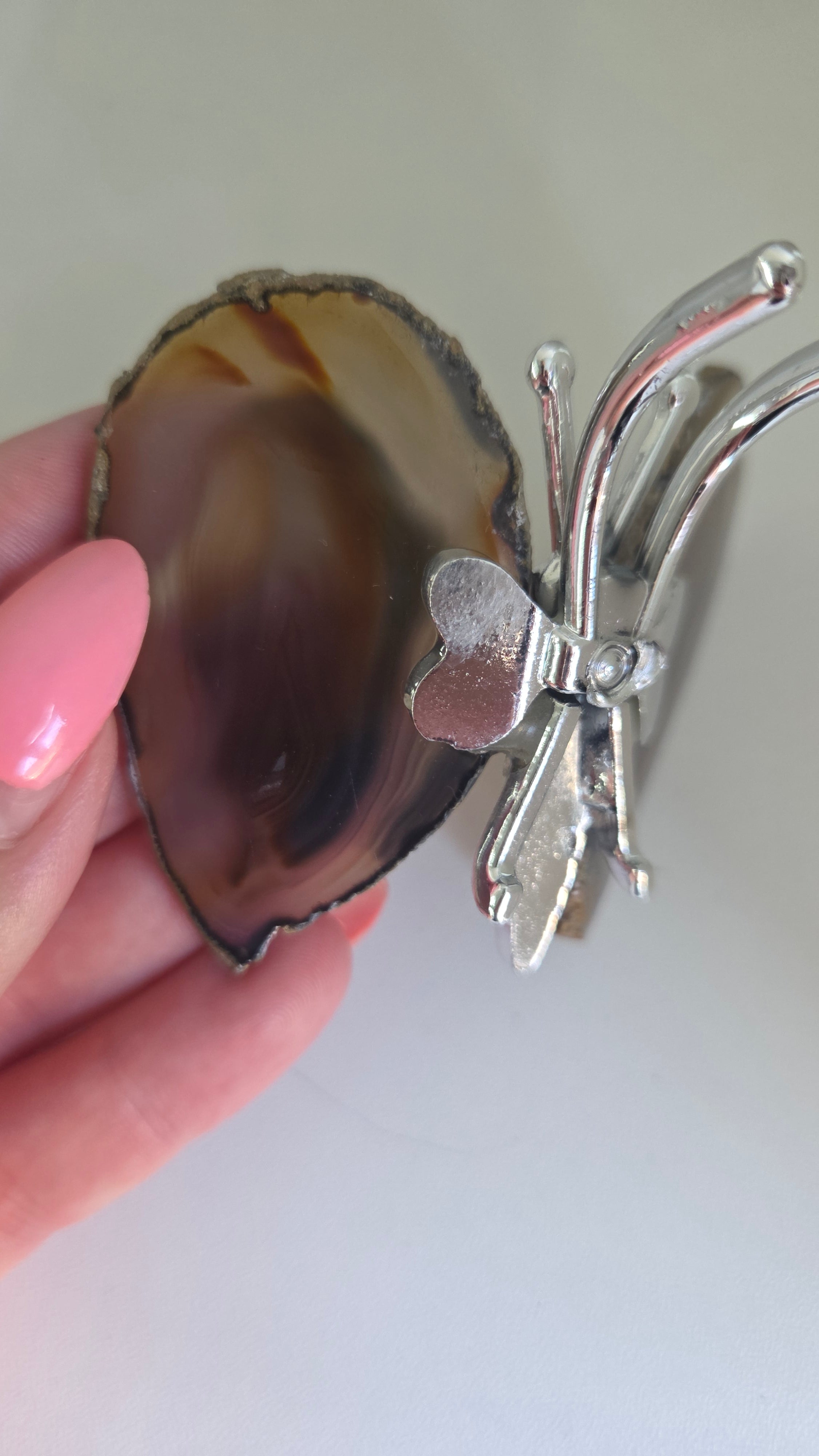 Agaat vlinder zilver kleur