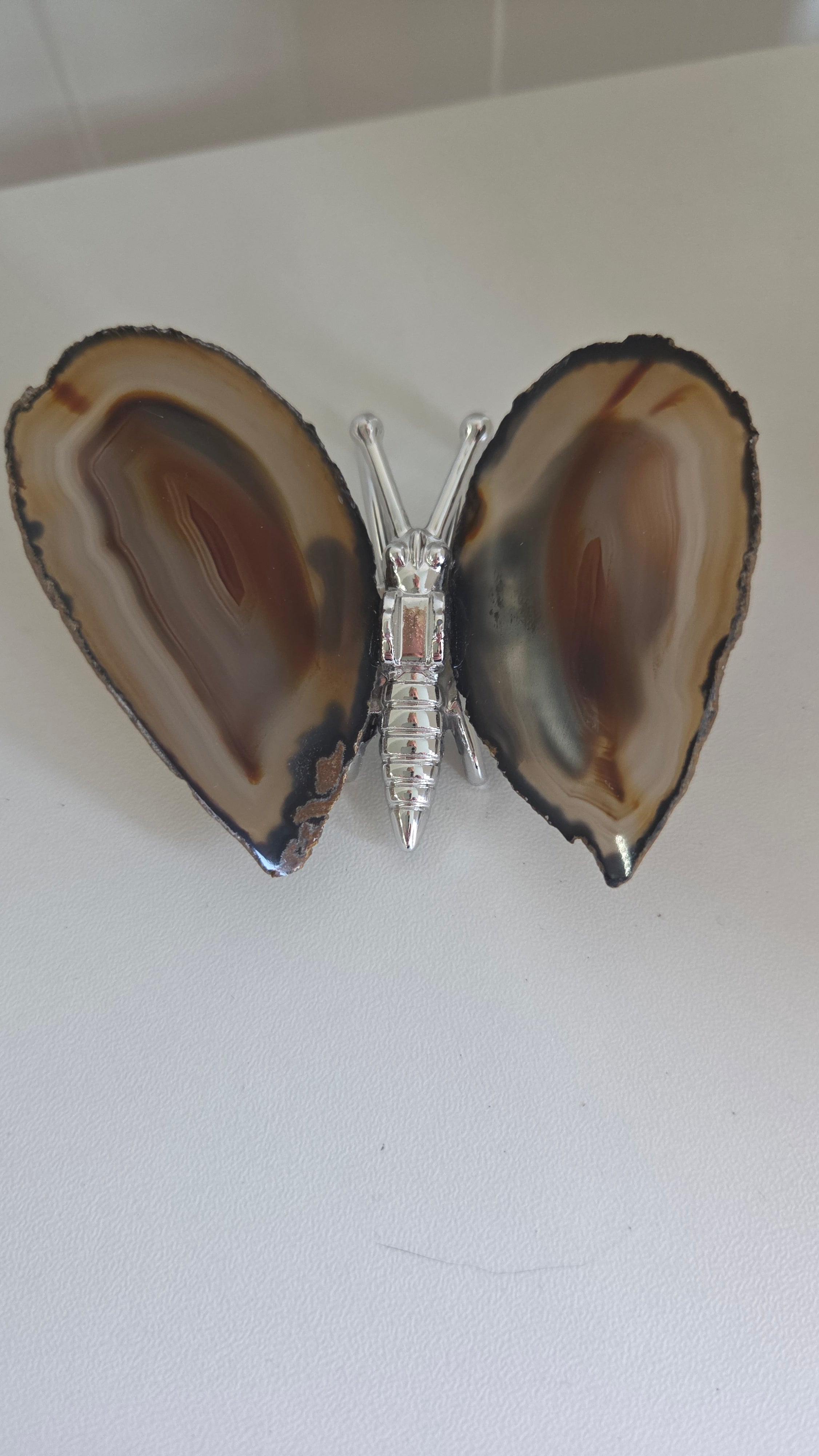 Agaat vlinder zilver kleur
