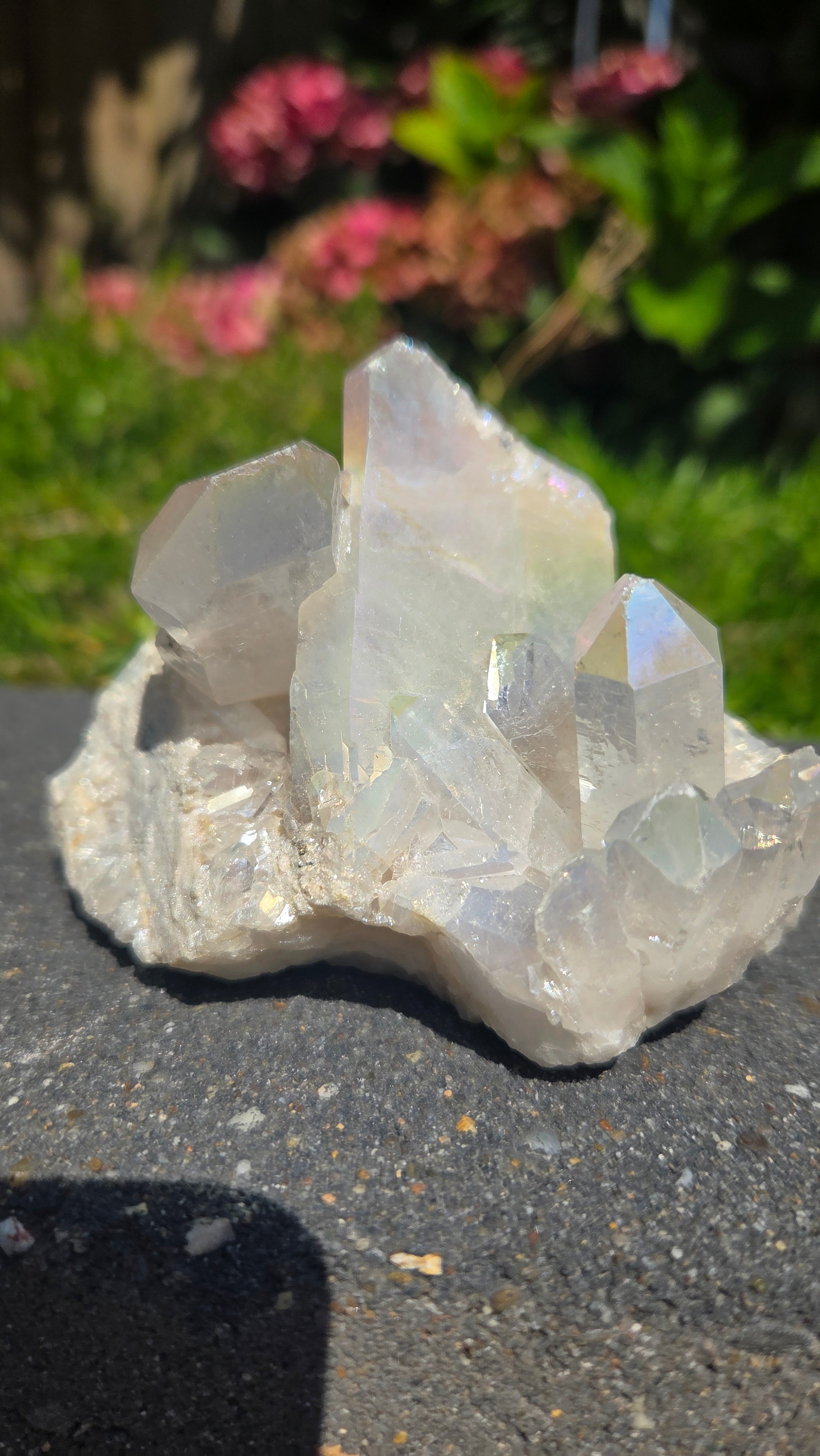 Bergkristal cluster met aura