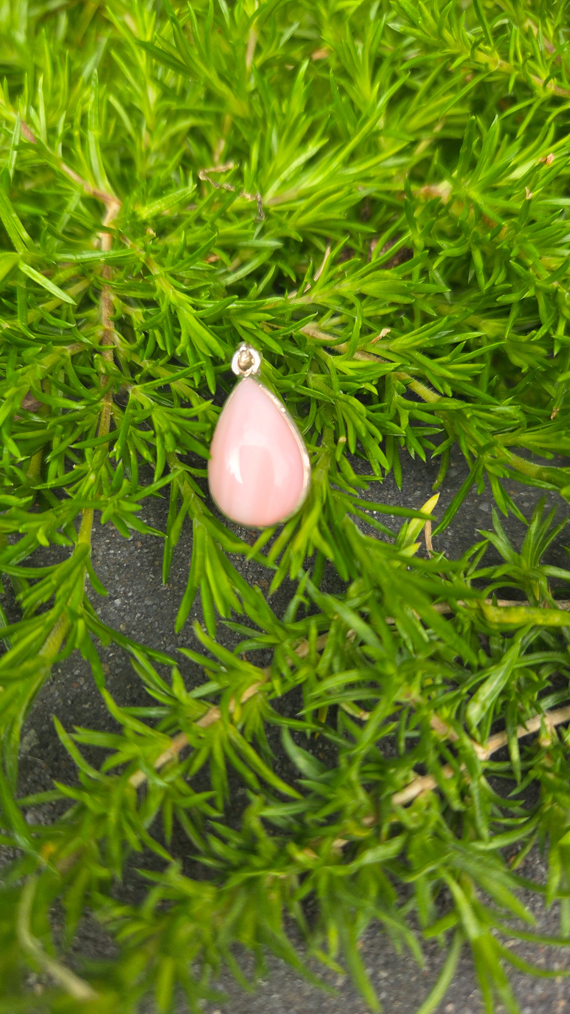 925 zilveren hanger roze opaal