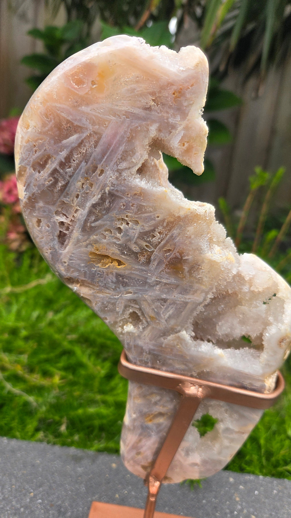 Unieke roze amethist slab