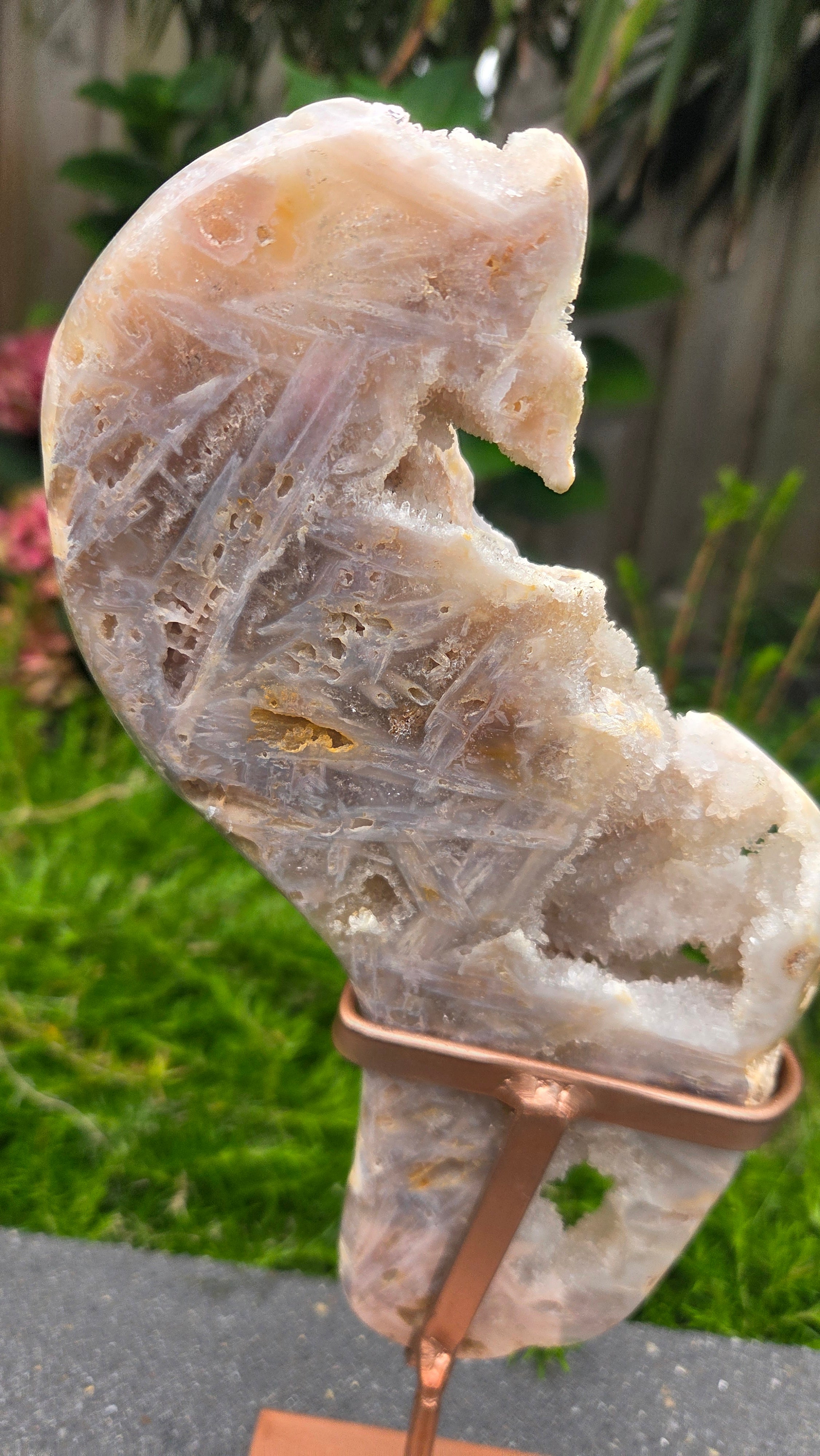 Unieke roze amethist slab