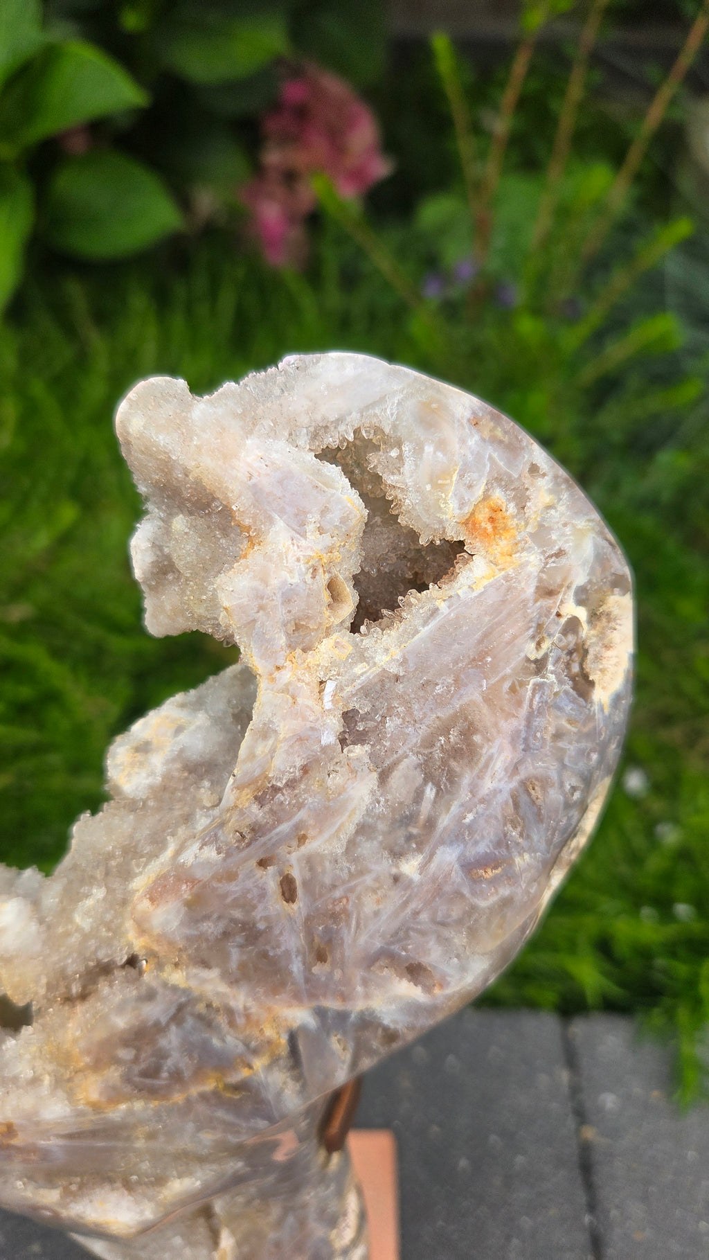 Unieke roze amethist slab